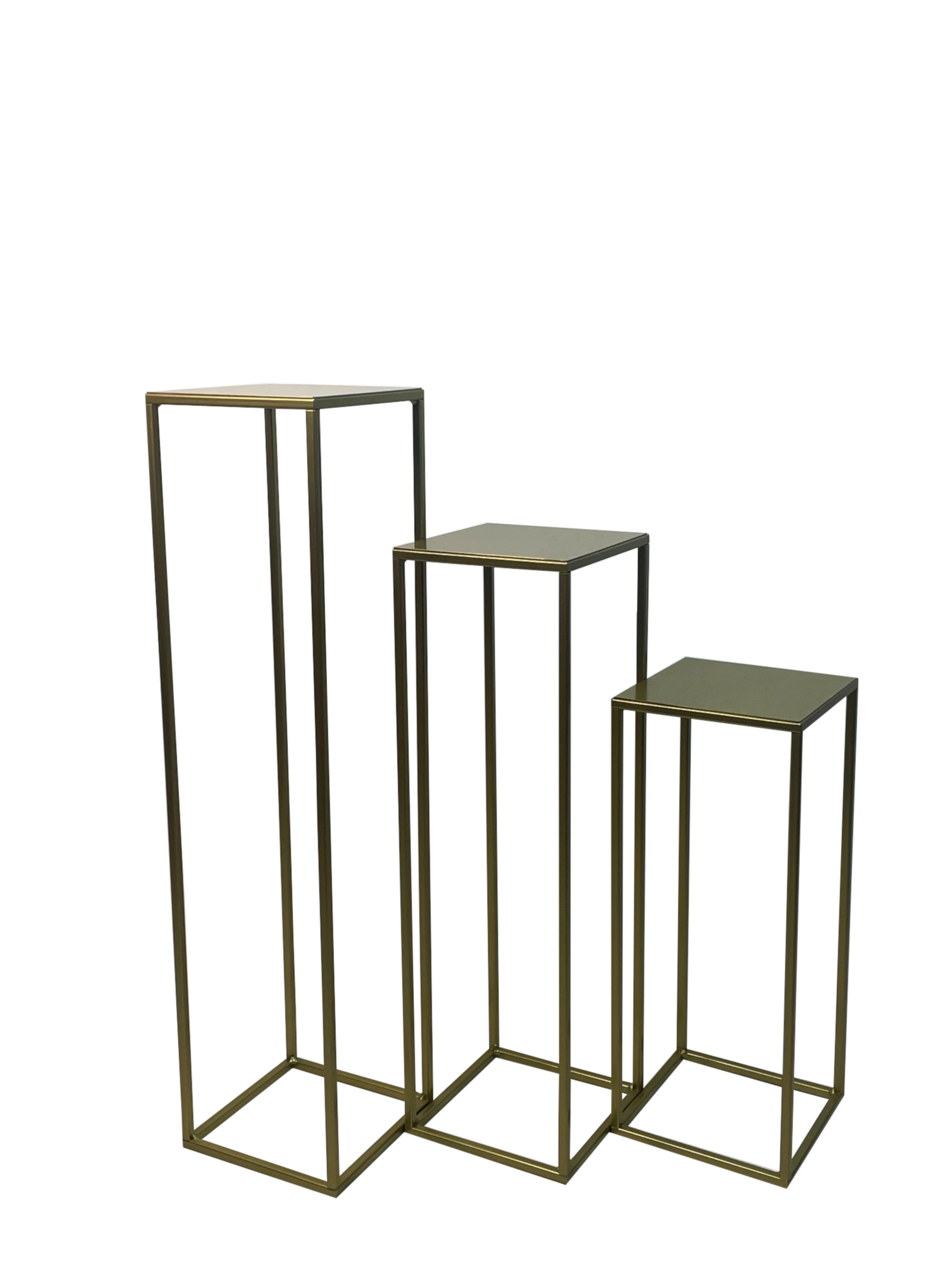 Kwietnik osłonka stojak Evron 19x19x77 cm złoty metalowy loft - 3