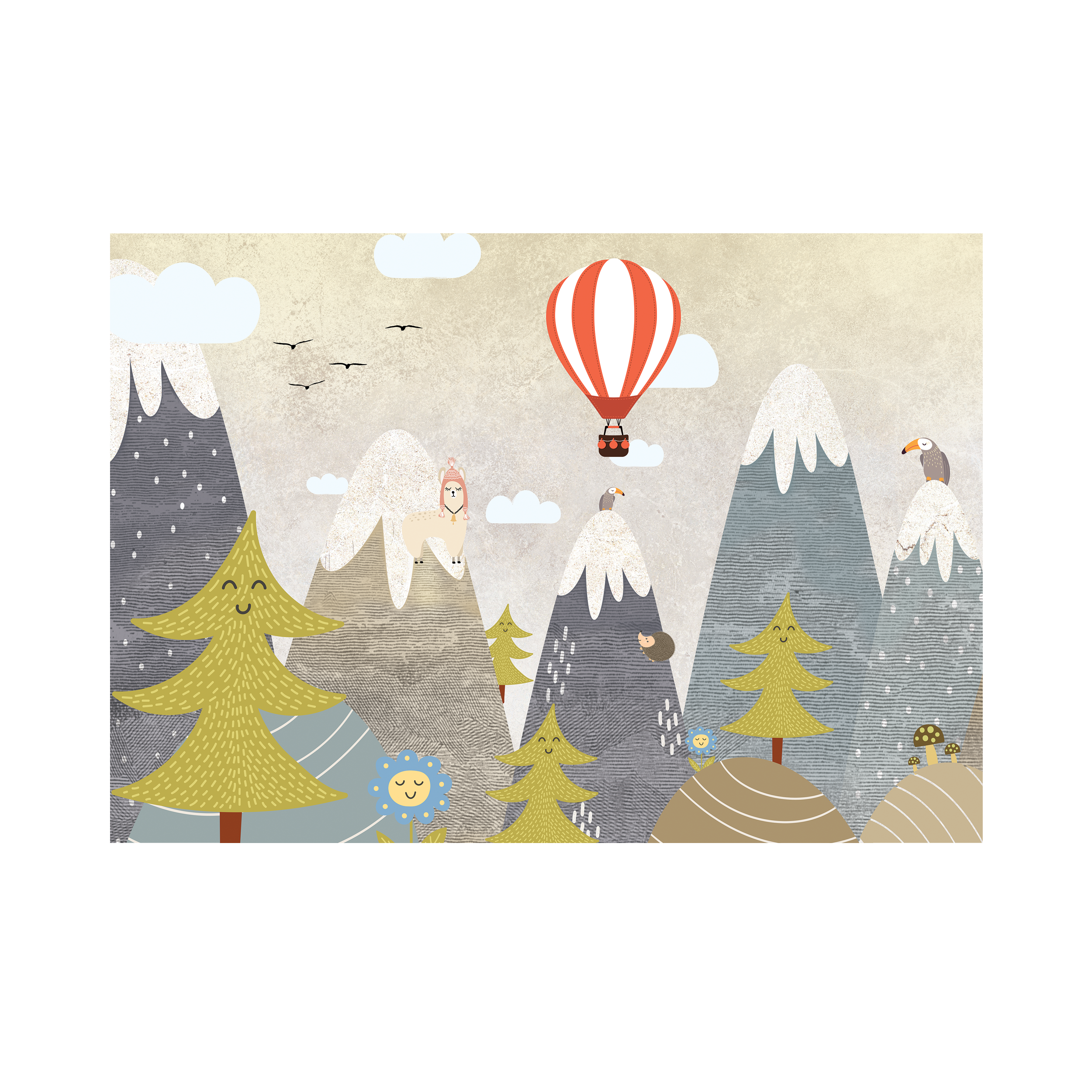Mural dzicięcy Baloon lot balonem 400 x 280 cm delikatna struktura