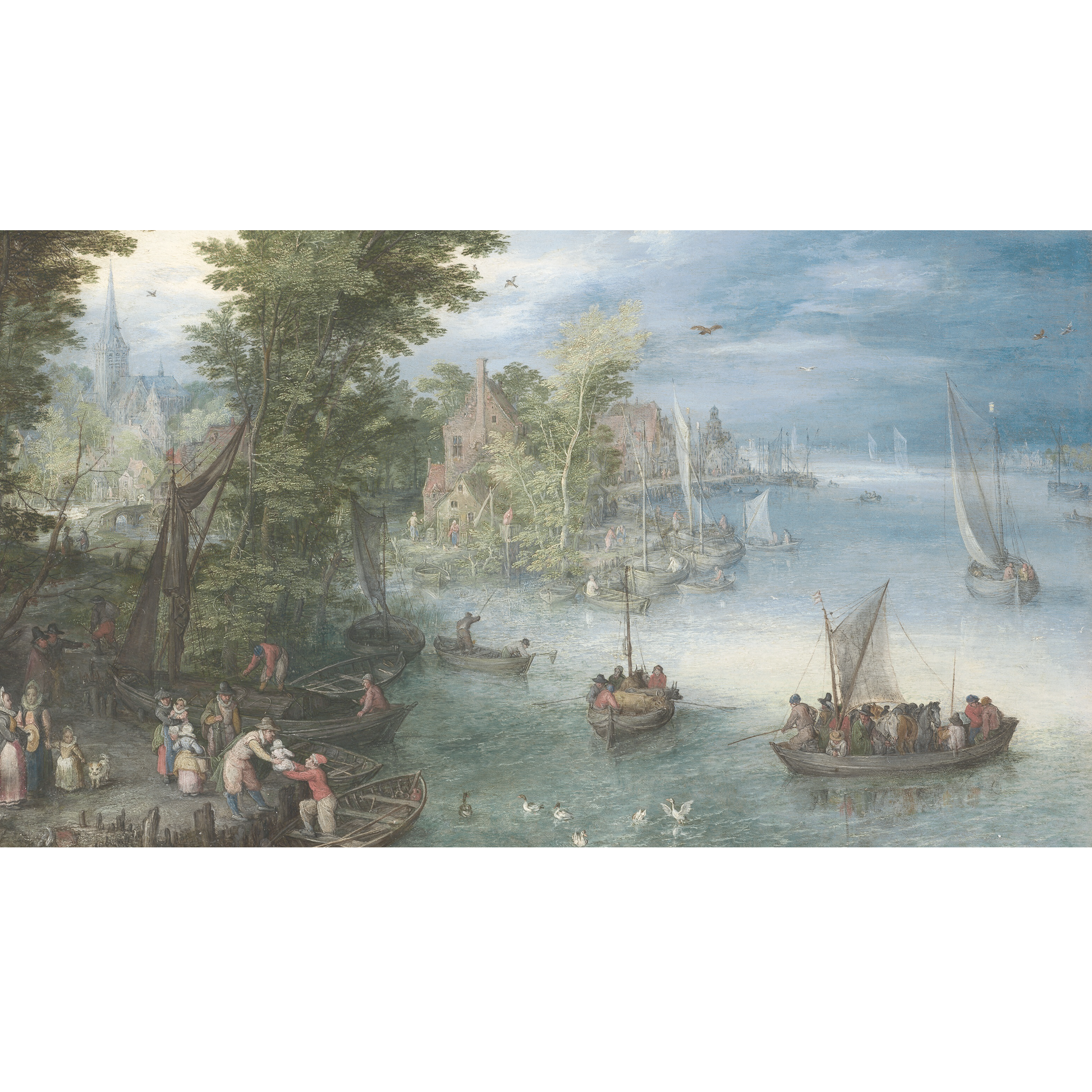 Mural Haga pejzaż portowy 500 x 280 cm struktura płótna