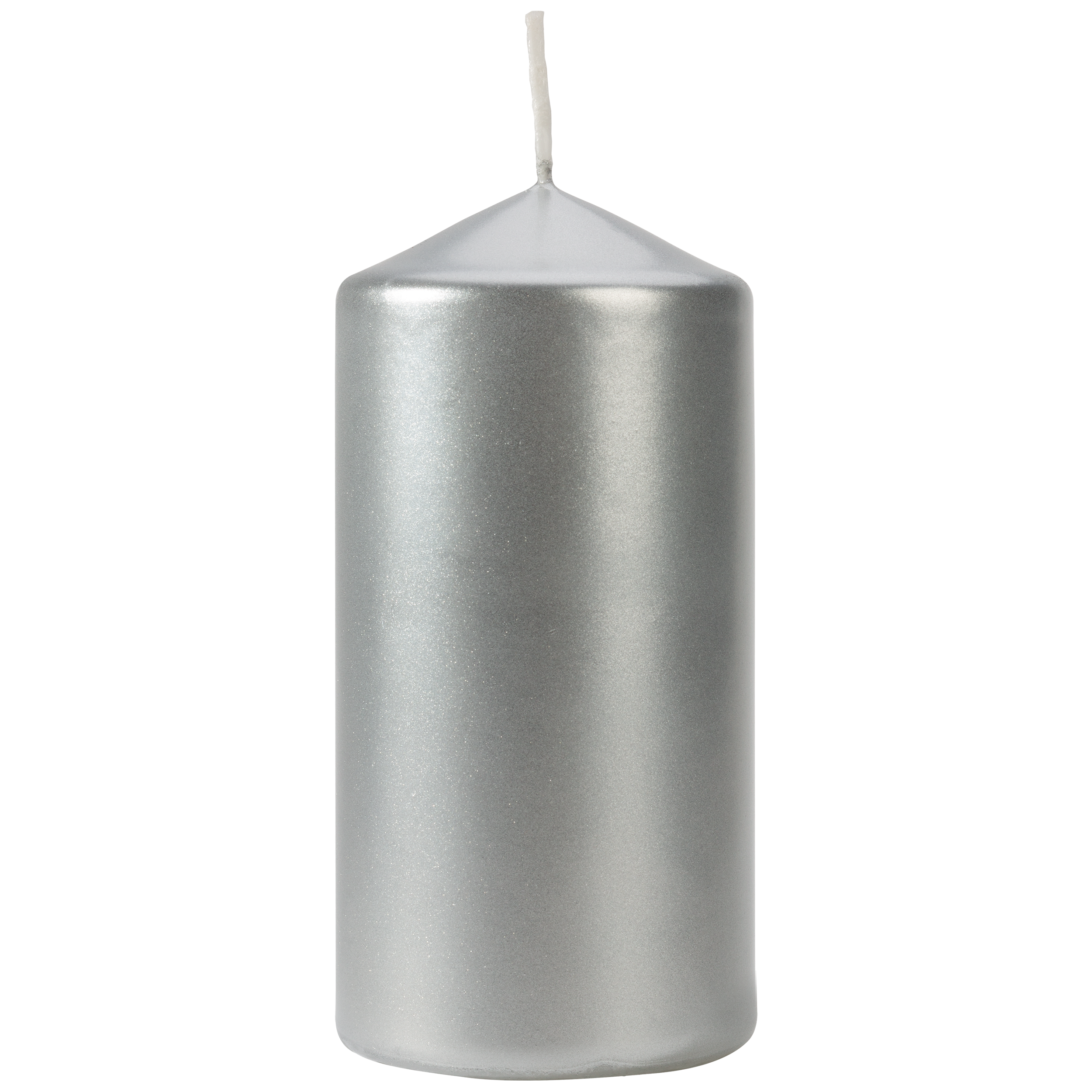 Świeca pieńkowa srebrna wys. 12 cm