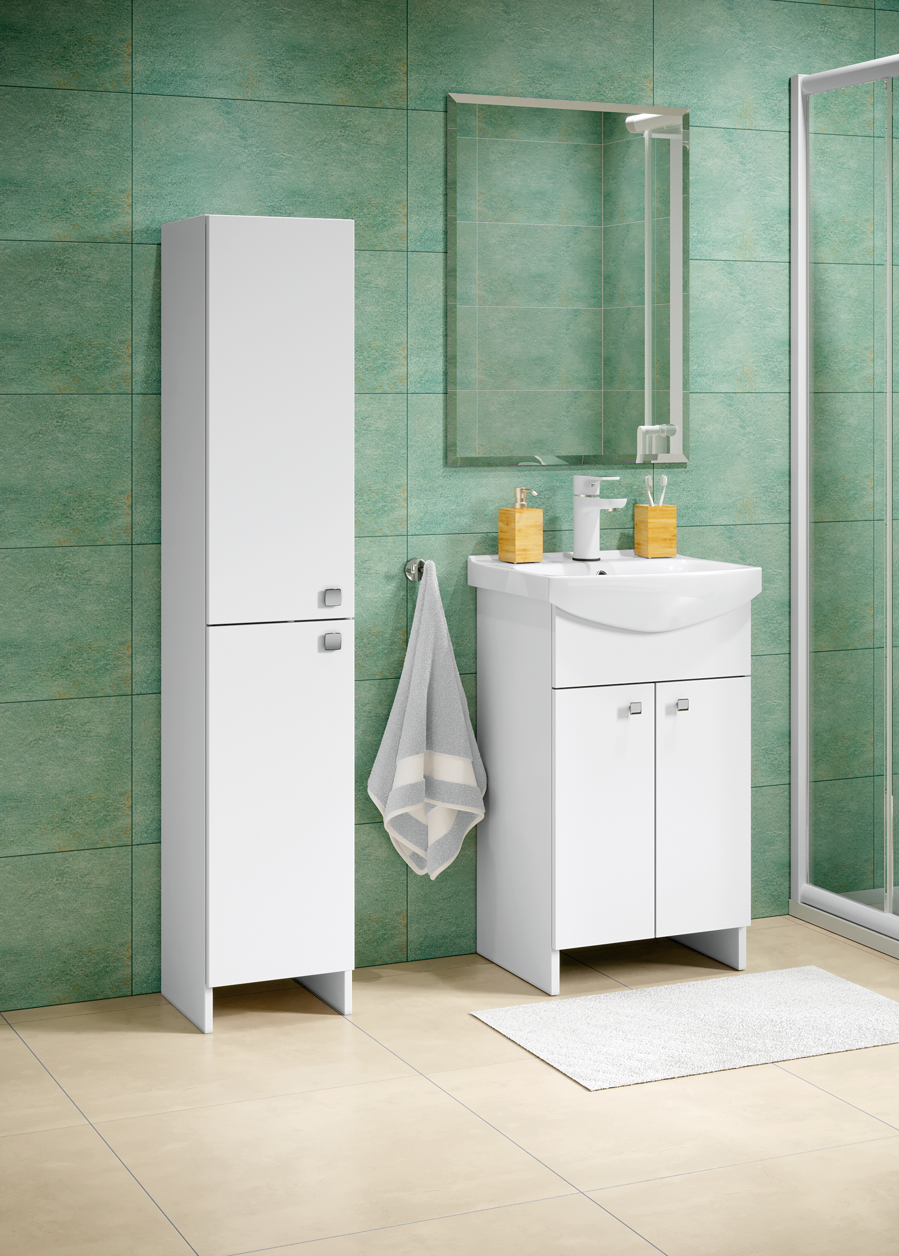 Lustro łazienkowe bez oświetlenia PROSTOKĄTNE 80 x 60 cm DUBIEL VITRUM - 2