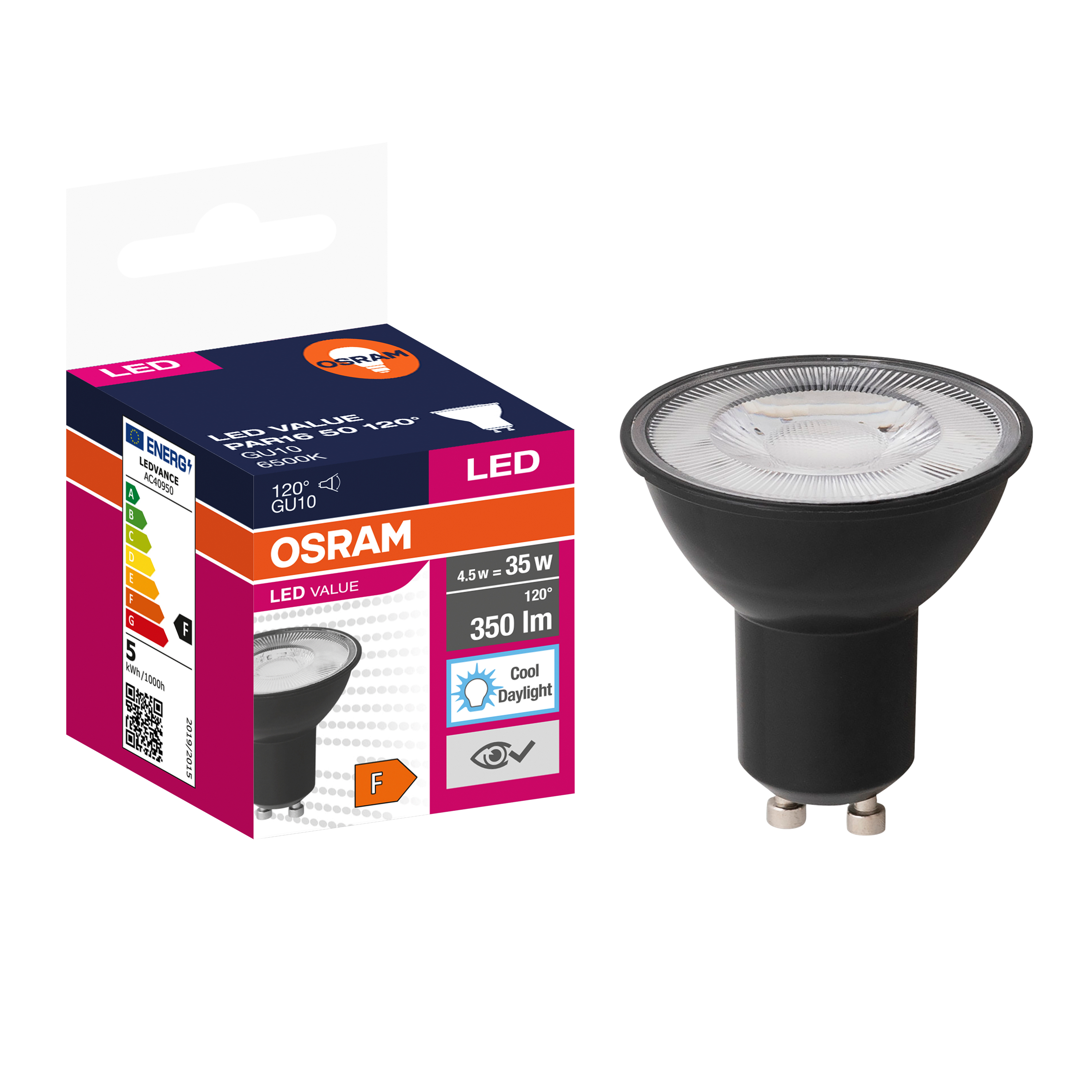 Żarówka LED GU10 4,5 W = 35 W 350 lm Zimna biel Osram - 4