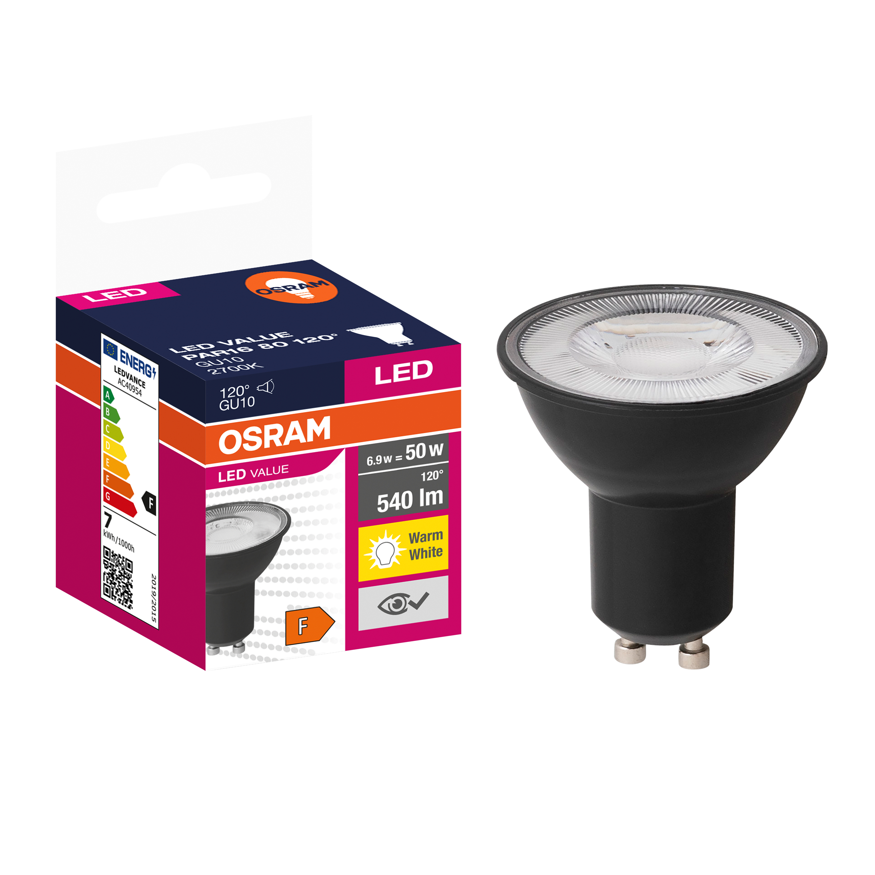 Żarówka LED GU10 6,9 W = 50 W 540 lm Ciepła biel Osram - 4