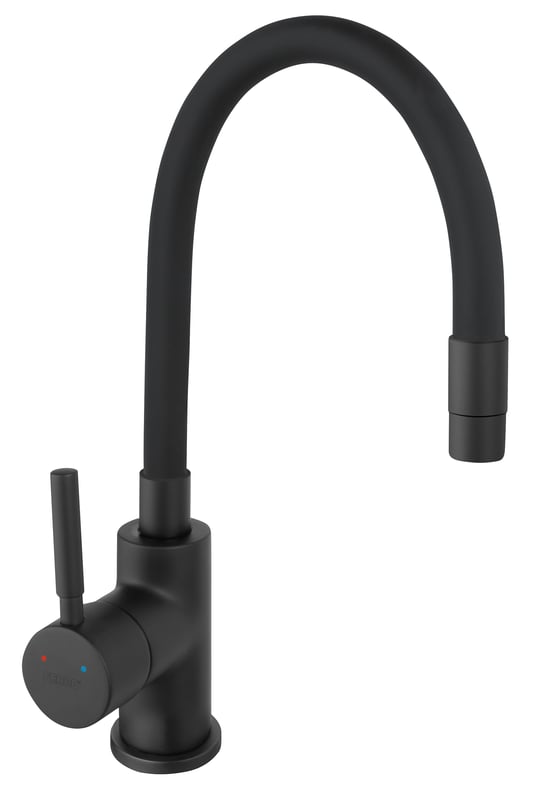 Bateria kuchenna z elastyczną wylewką U 34 cm Fitness Nero Ferro