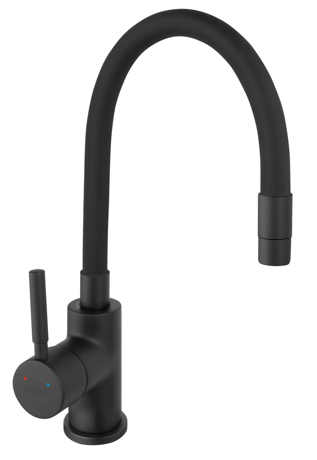 Bateria kuchenna z elastyczną wylewką U 34 cm Fitness Nero Ferro