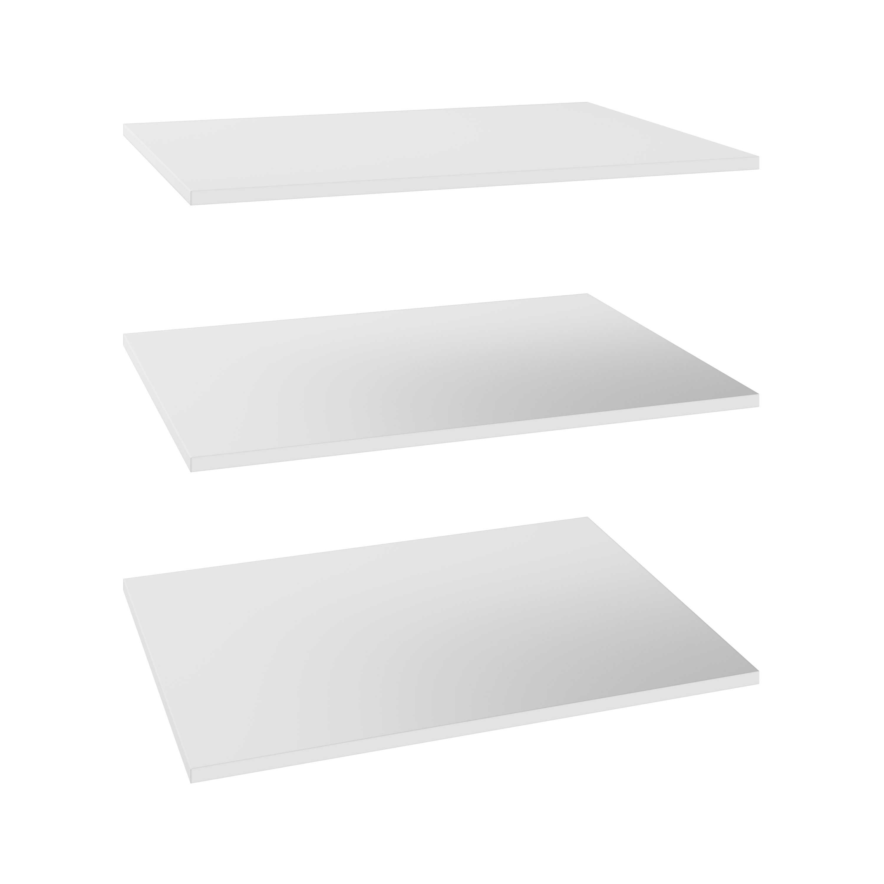 Półka prosta do korpusu 75.2 cm głębokość 45 cm białe 3 szt.