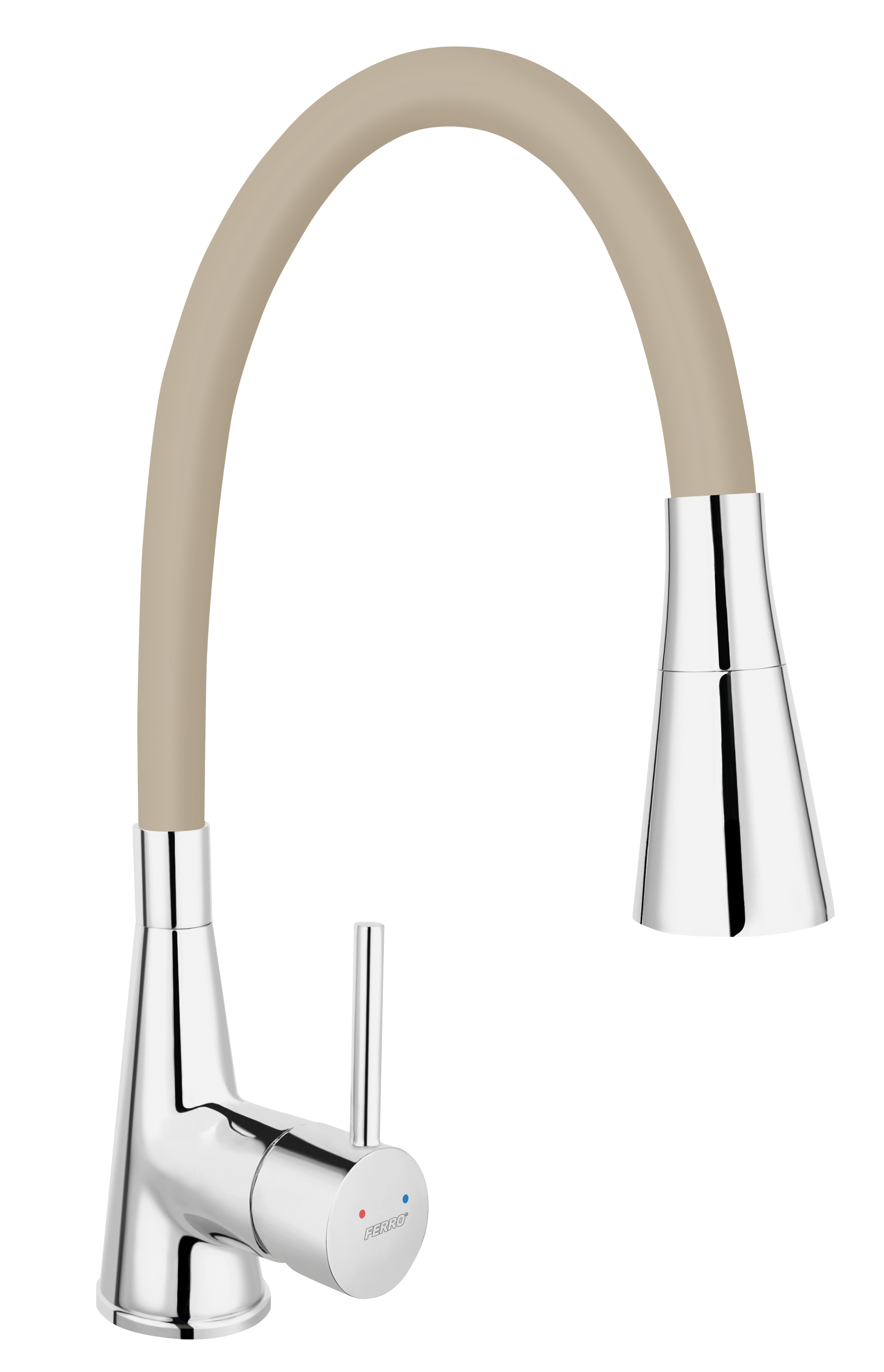 Bateria kuchenna z elastyczną wylewką U 34 cm Fitness 2 Beżowa Ferro