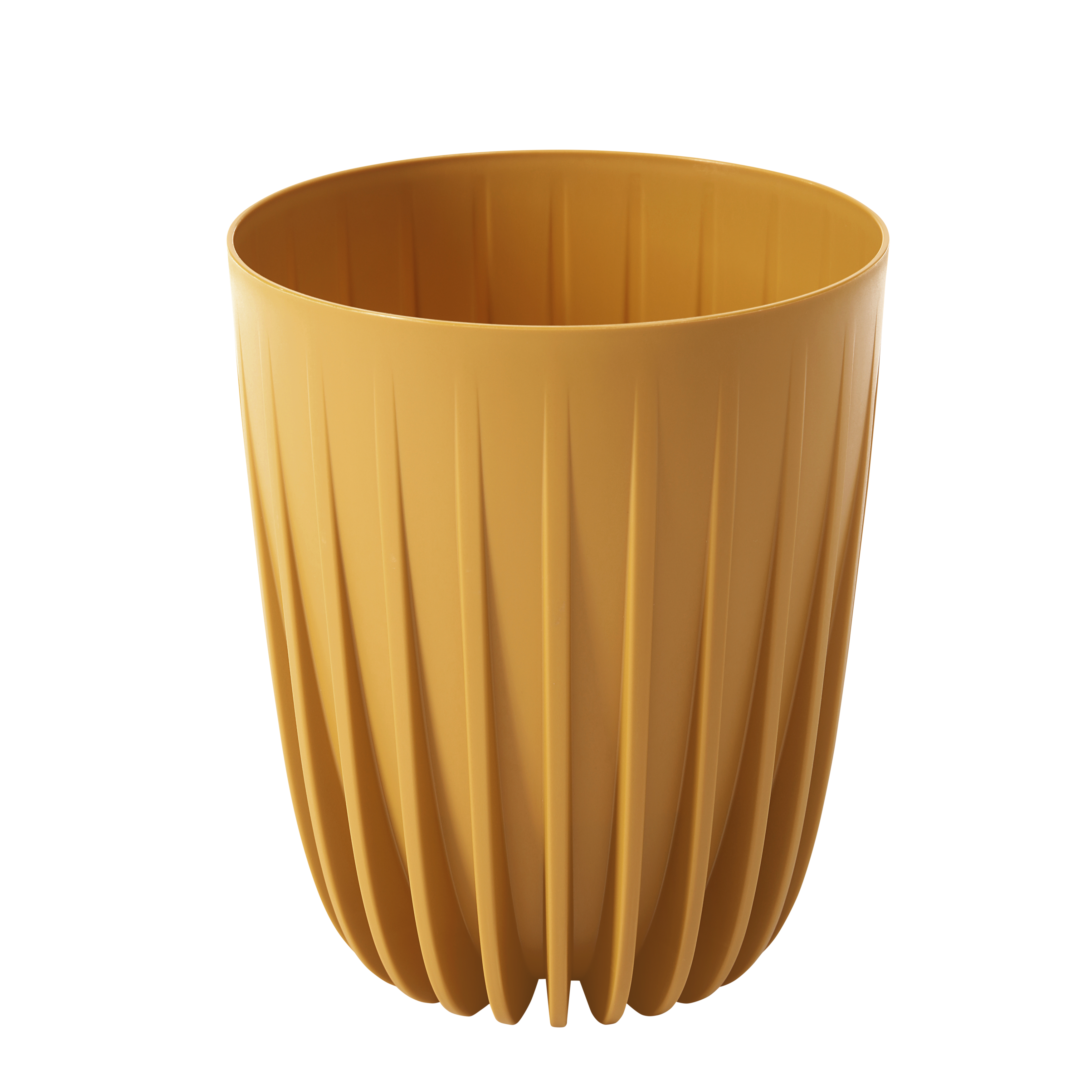 Doniczka plastikowa Mira śr.14.5 cm musztardowa Lamela