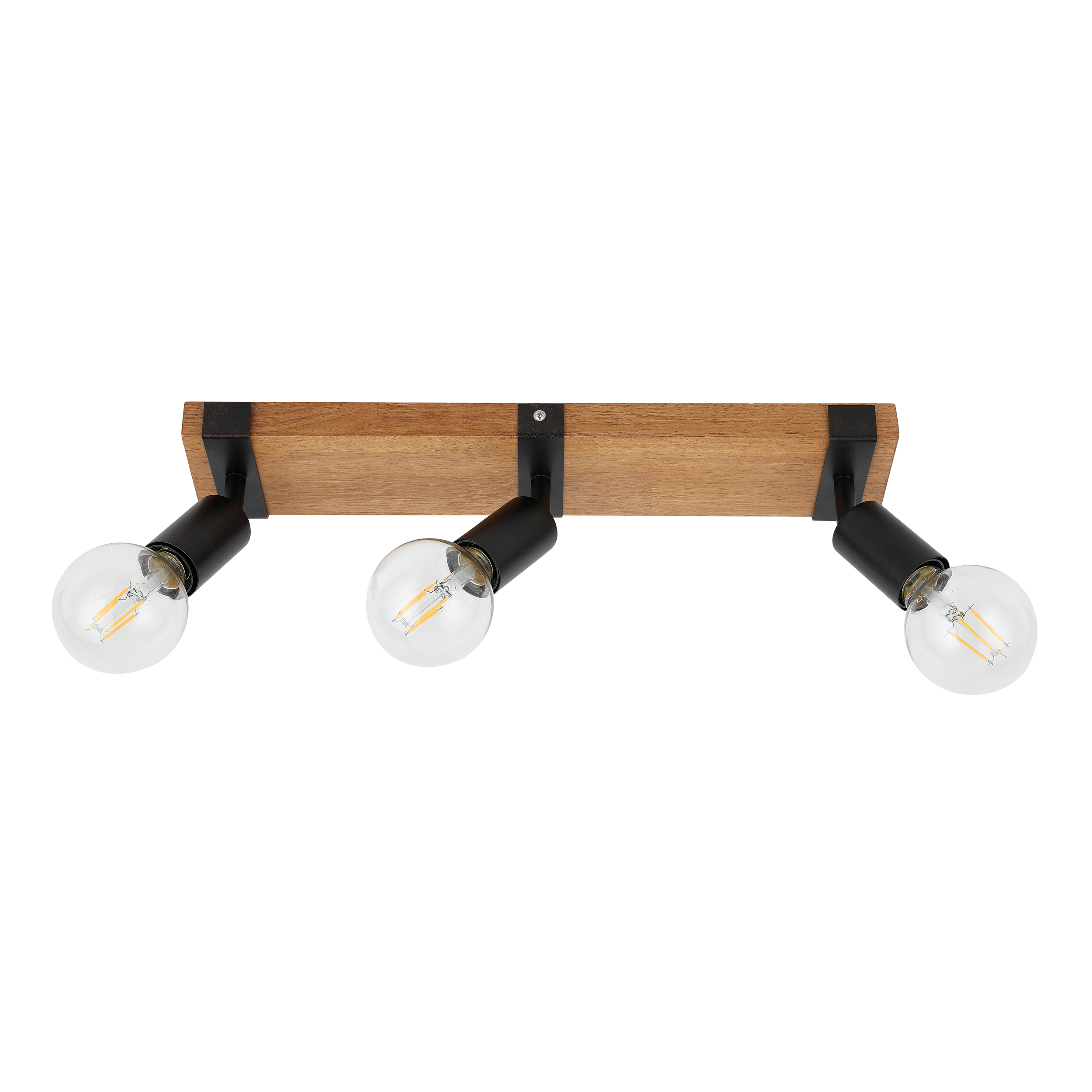 Listwa reflektorowa Molini czarna z drewnem 3 x E27 Italux