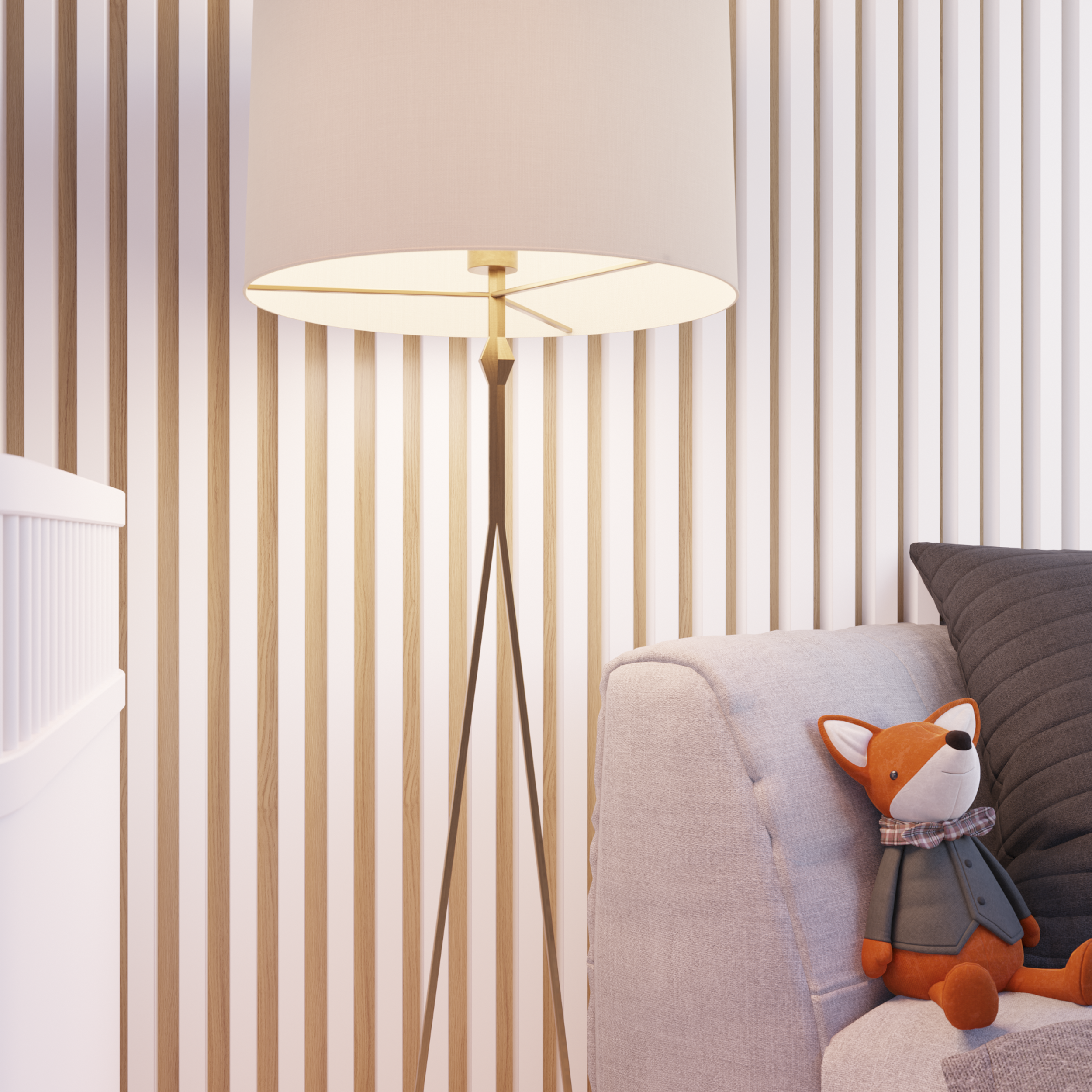 Panel ścienny 3D Lamel na HDF akustyczny 275x17.2 biały/dębowy Radex - 6