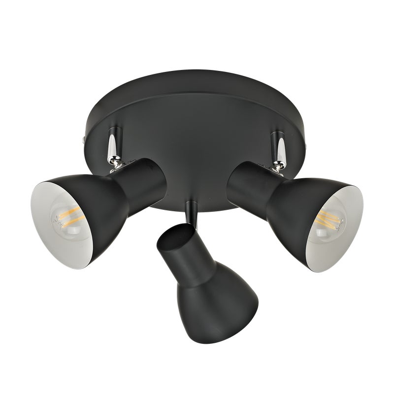 Plafon Riado czarny 3 x E14 Italux