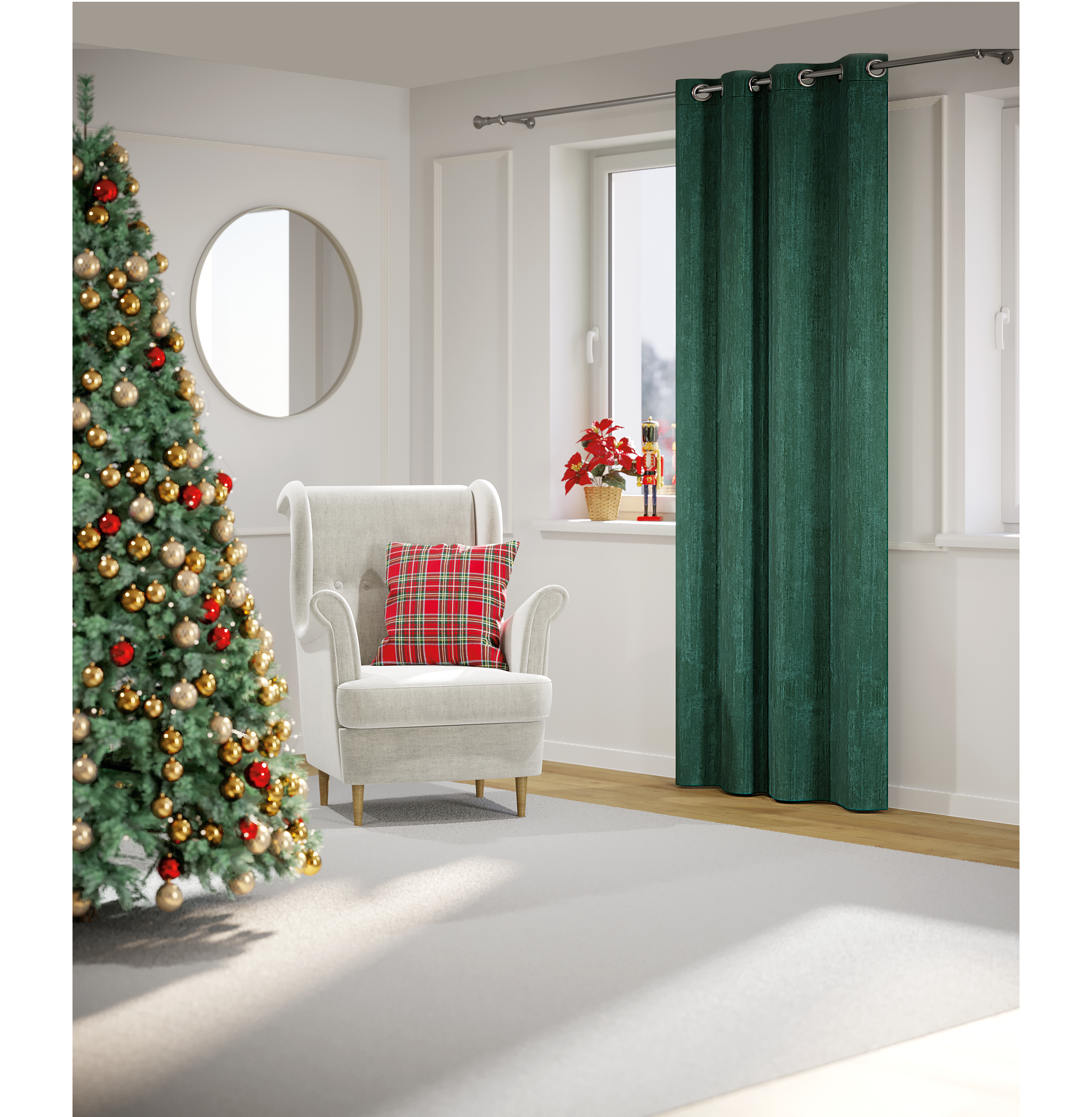 Lustro okrągłe Glam złote śr. 81 cm Inspire - 7