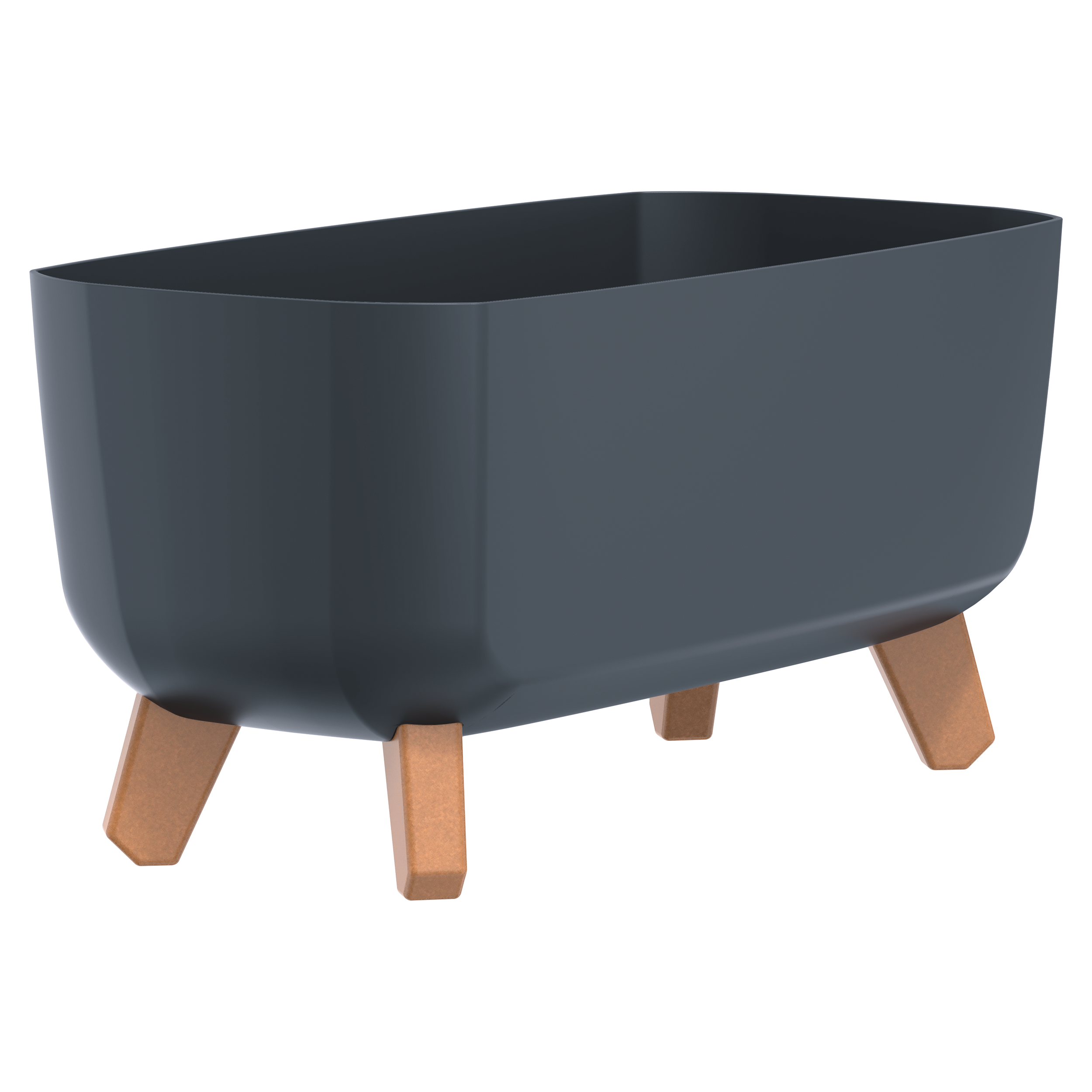 Doniczka plastikowa Gracia 39x19.5 cm na nóżkach antracytowa