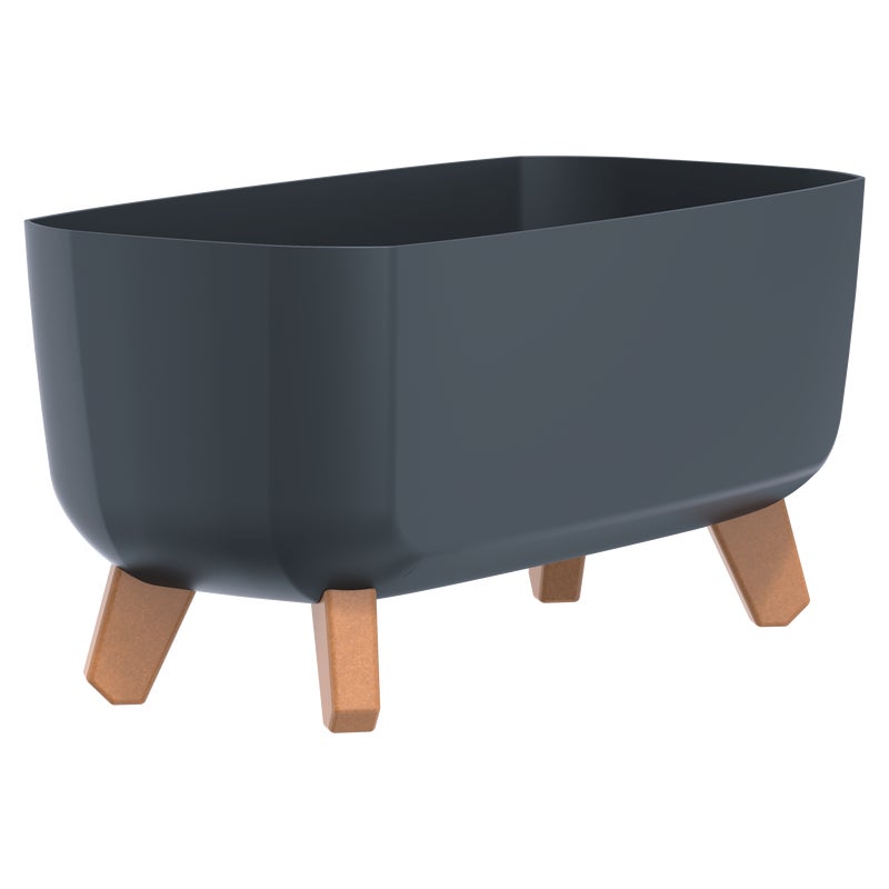 Doniczka plastikowa Gracia 39x19.5 cm na nóżkach antracytowa