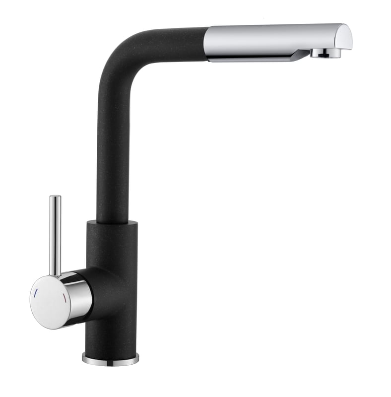 Bateria kuchenna z wyciąganą wylewką L 30 cm Tina Ciemny Szary Axis