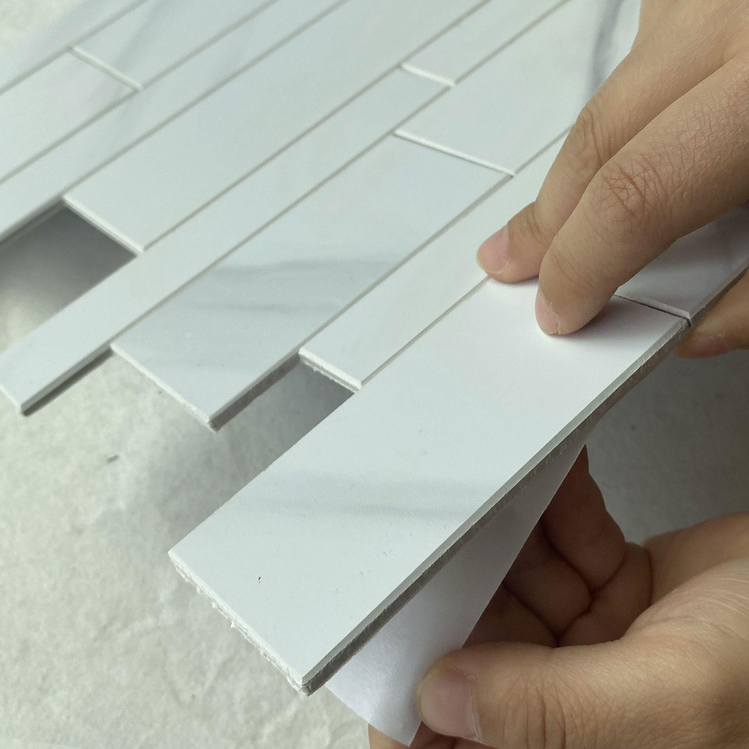 Panele ścienne Deko samoprzylepne PCV White Marble 30x35 cm grubość 4 mm - 2