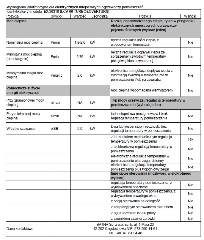Grzejnik konwektorowy przenośny 2000W EXTRALINK - 9