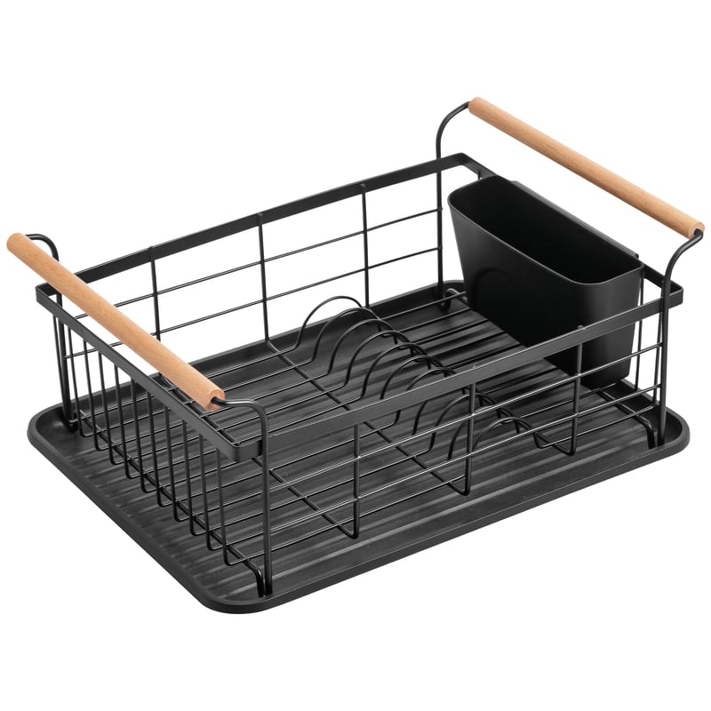 Ociekarka do naczyń ELC_700A czarna/bambus Laveo