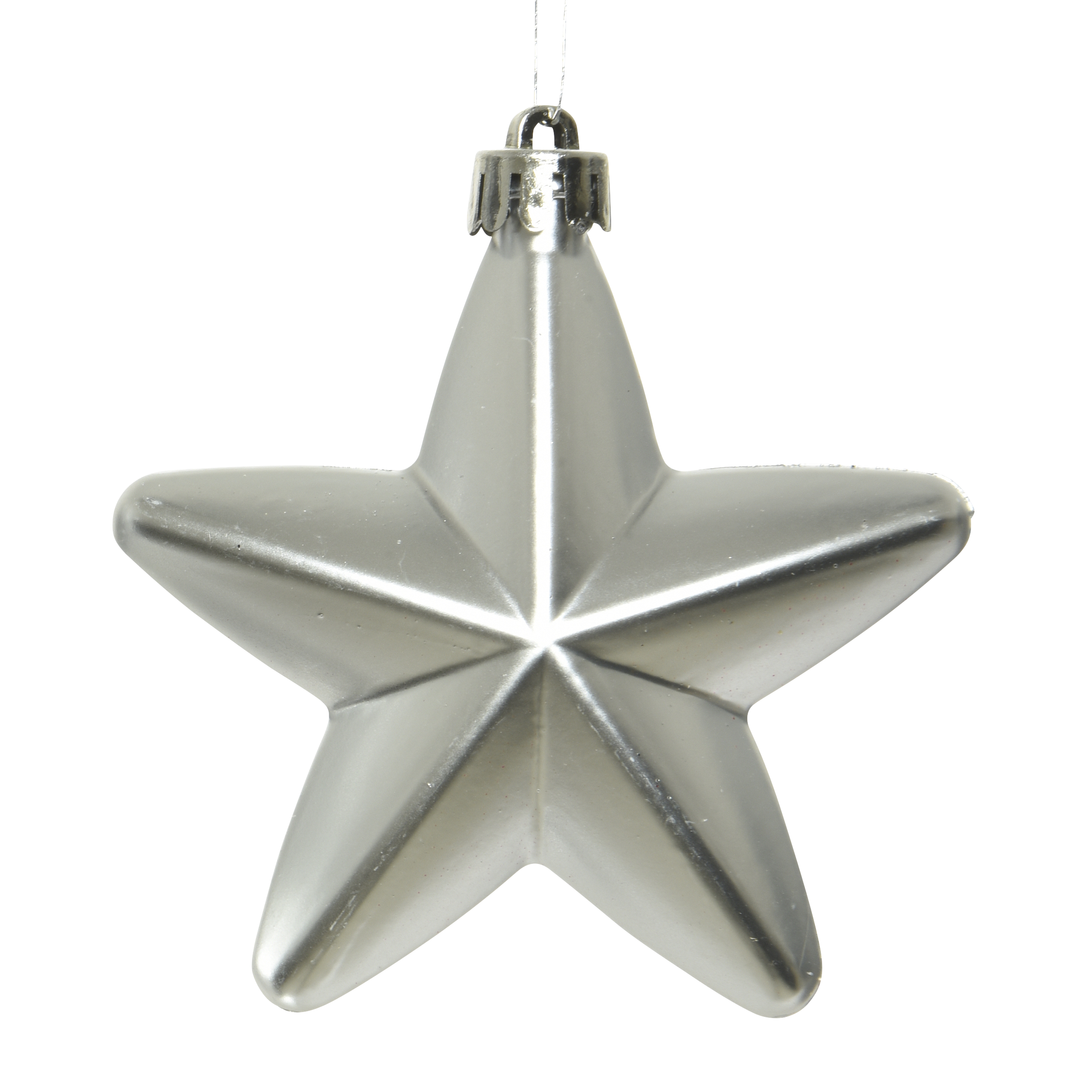 Zawieszki gwiazdki 7.5cm 6szt. srebrne - 2