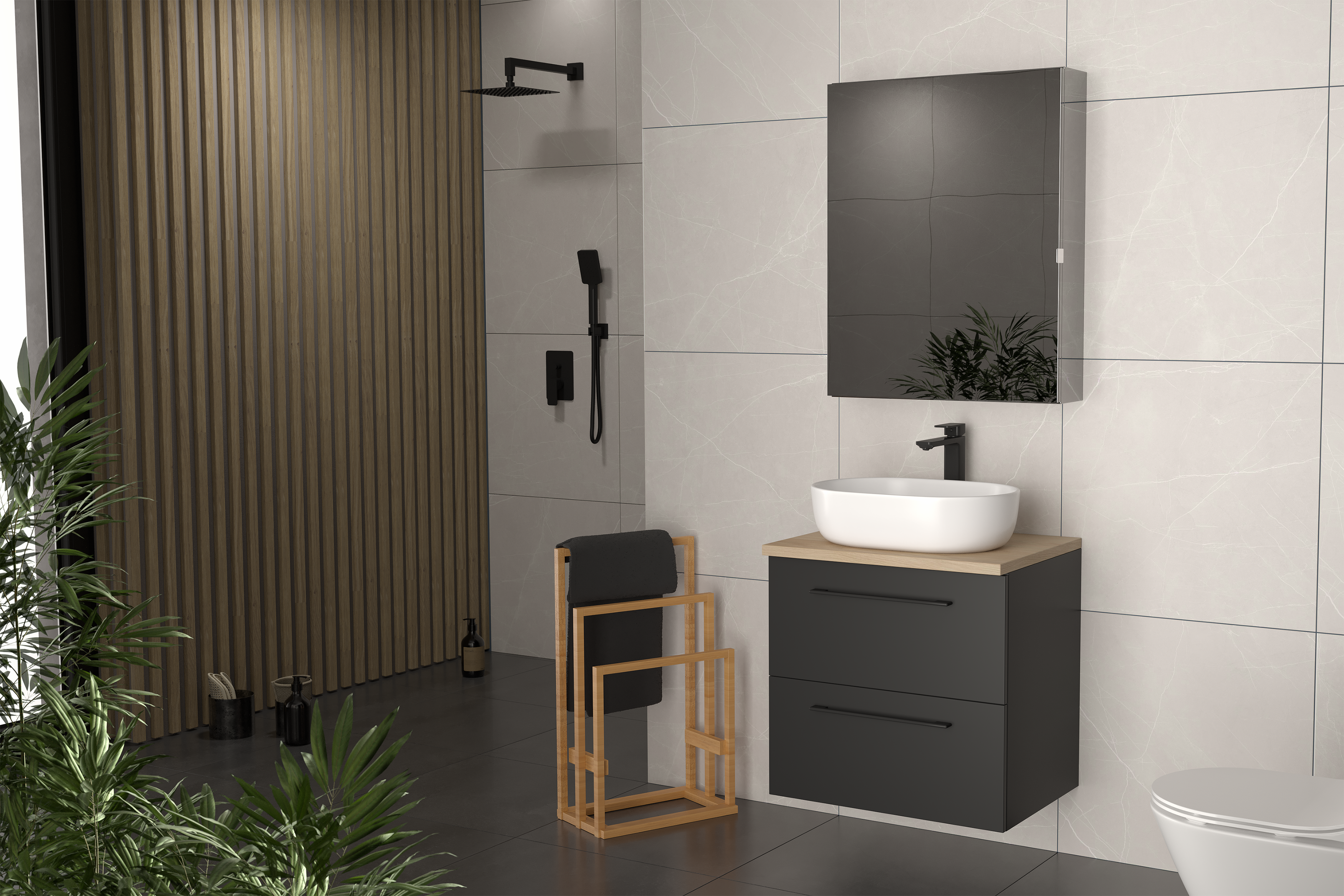 Szafka pod umywalkę Remix Black Mat 60 Sensea - 8