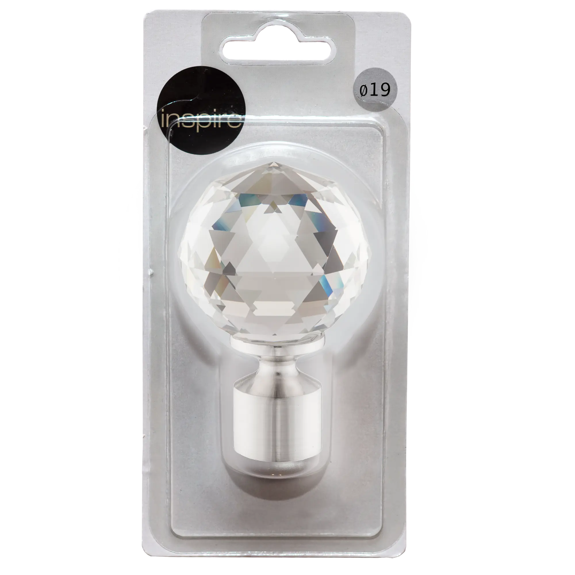 Końcówka do karnisza Crystal nikiel 19 mm Inspire - 4