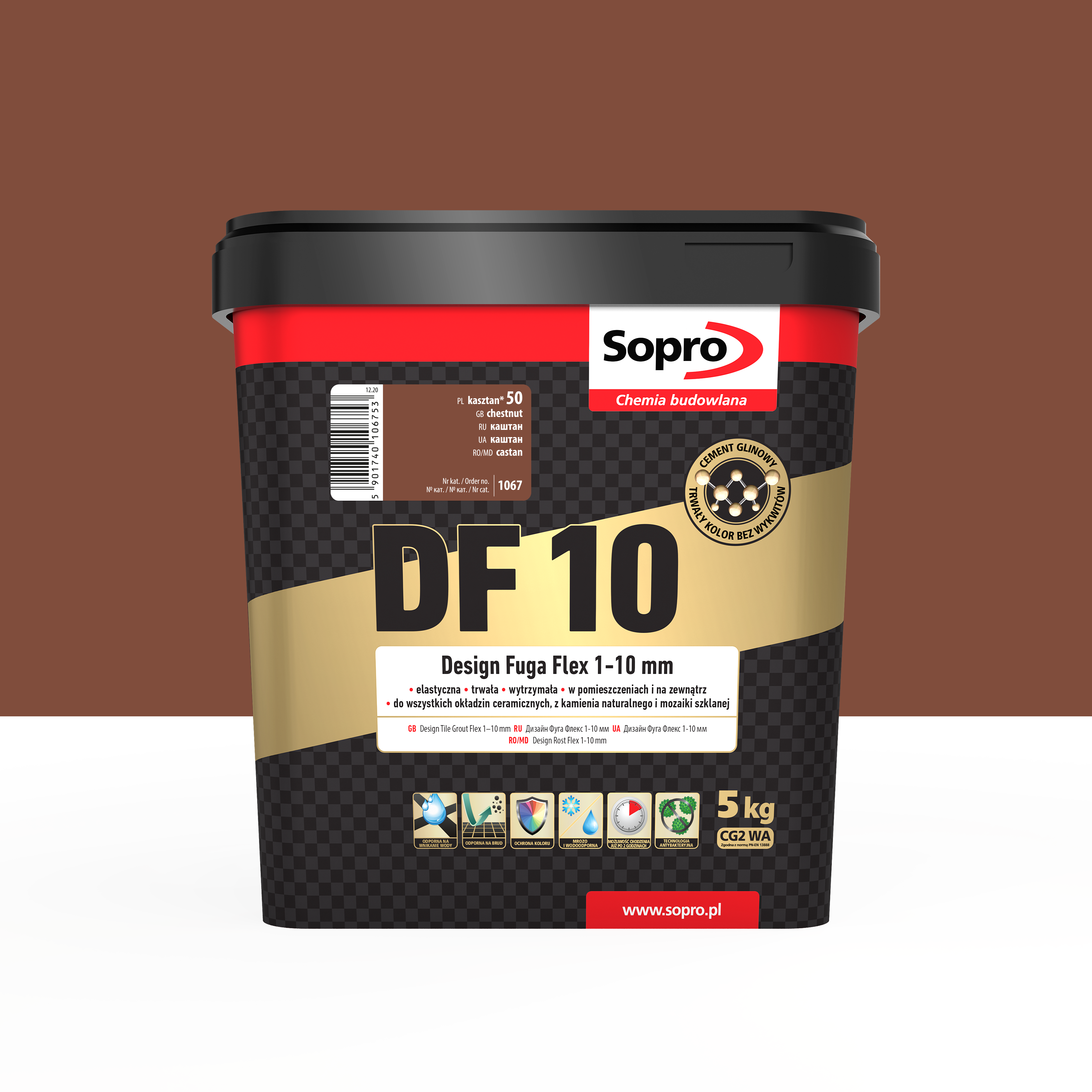 Fuga cementowa DF10 50 kasztan 5 kg Sopro