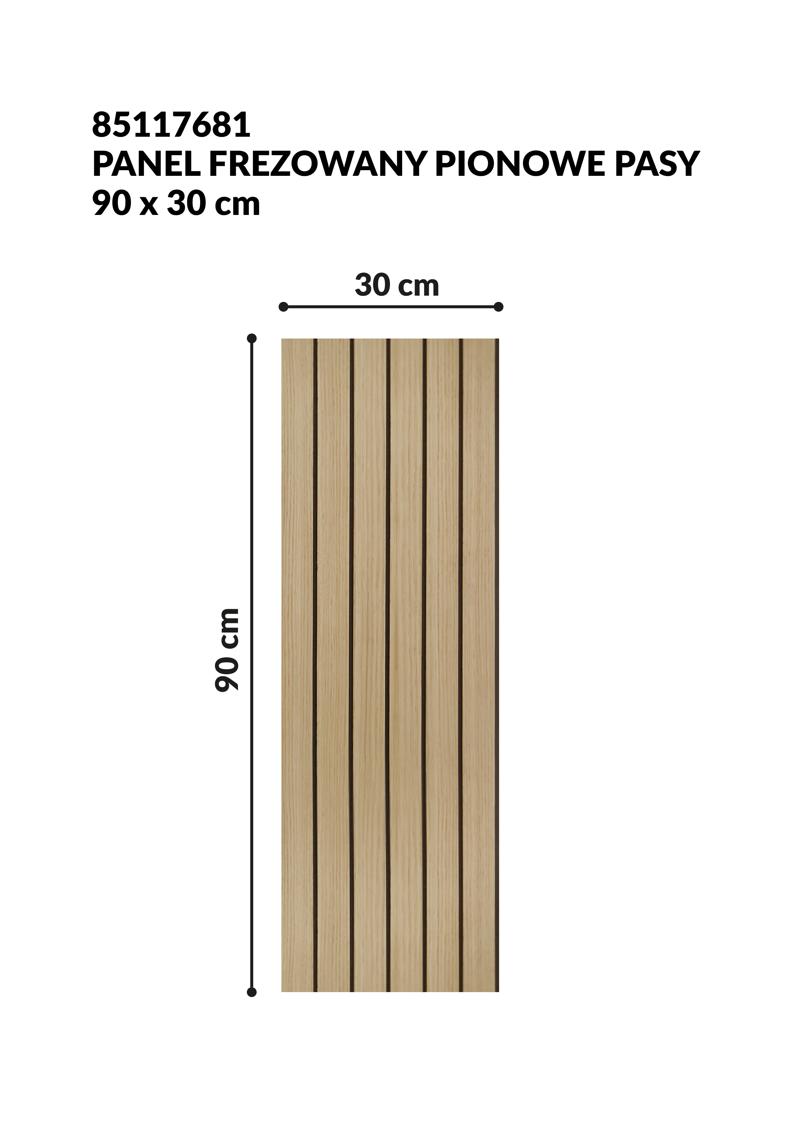 Panel ścienny MDF dekoracyjny pionowe pasy frezowany 30x90cm Fllow - 7