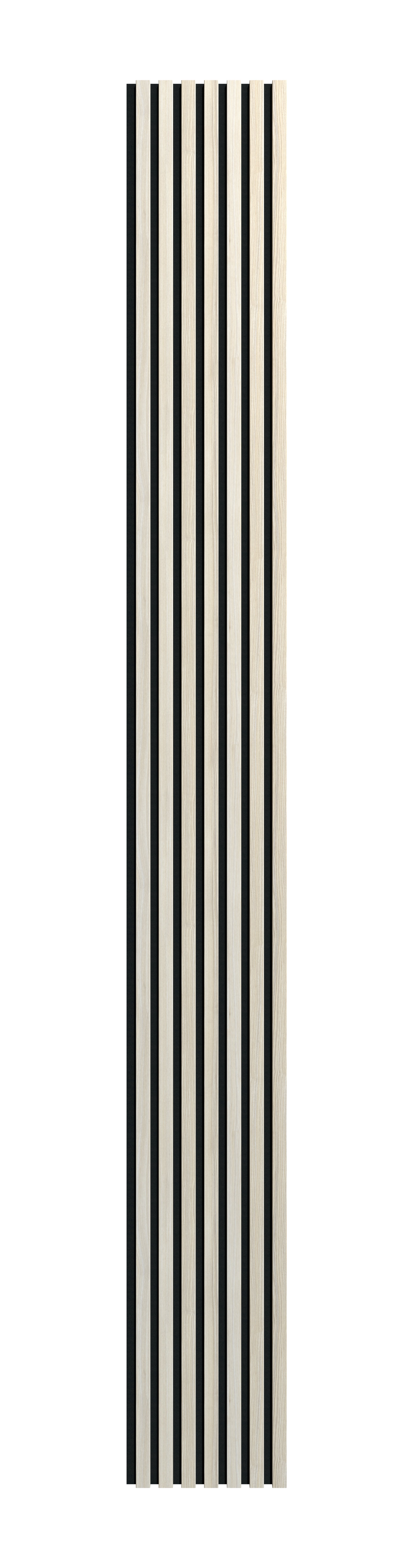 Panele ścienne 3D Lamel na czarnym filcu 265x30 cm Jesion 7 lameli - 3