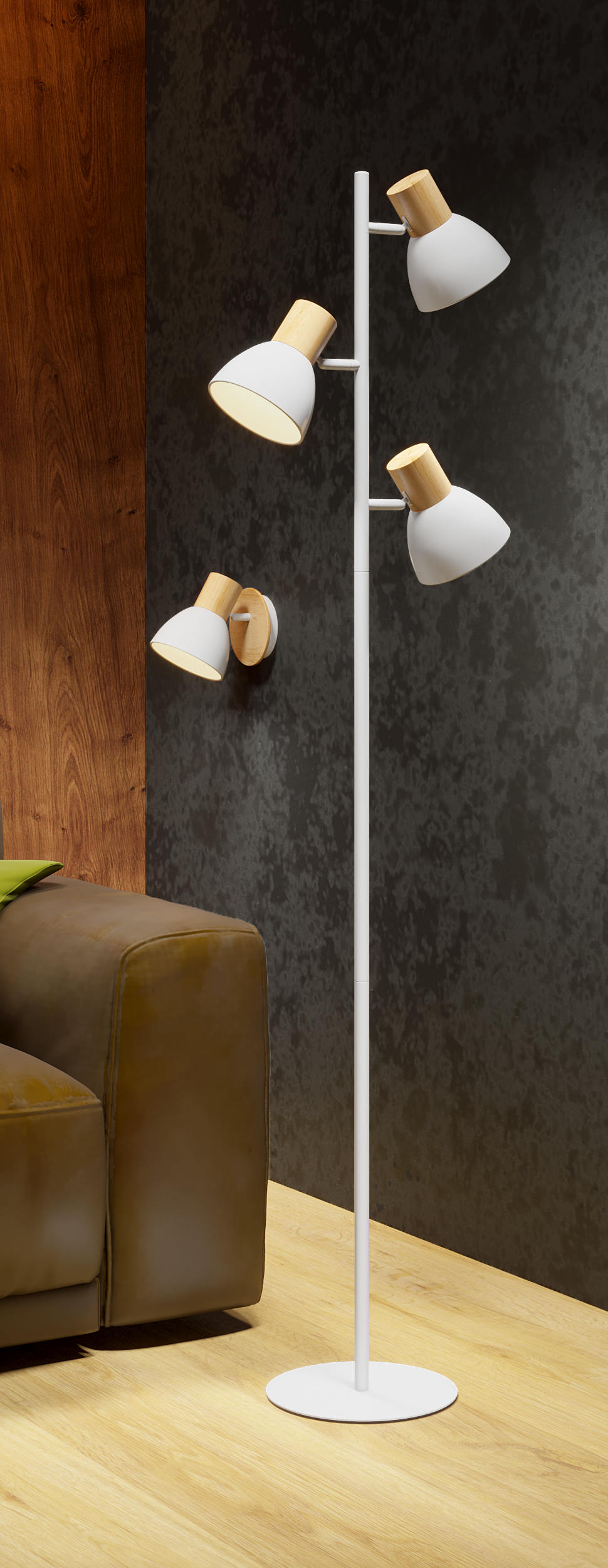 Lampa podłogowa Venosa biała E14 Inspire - 8