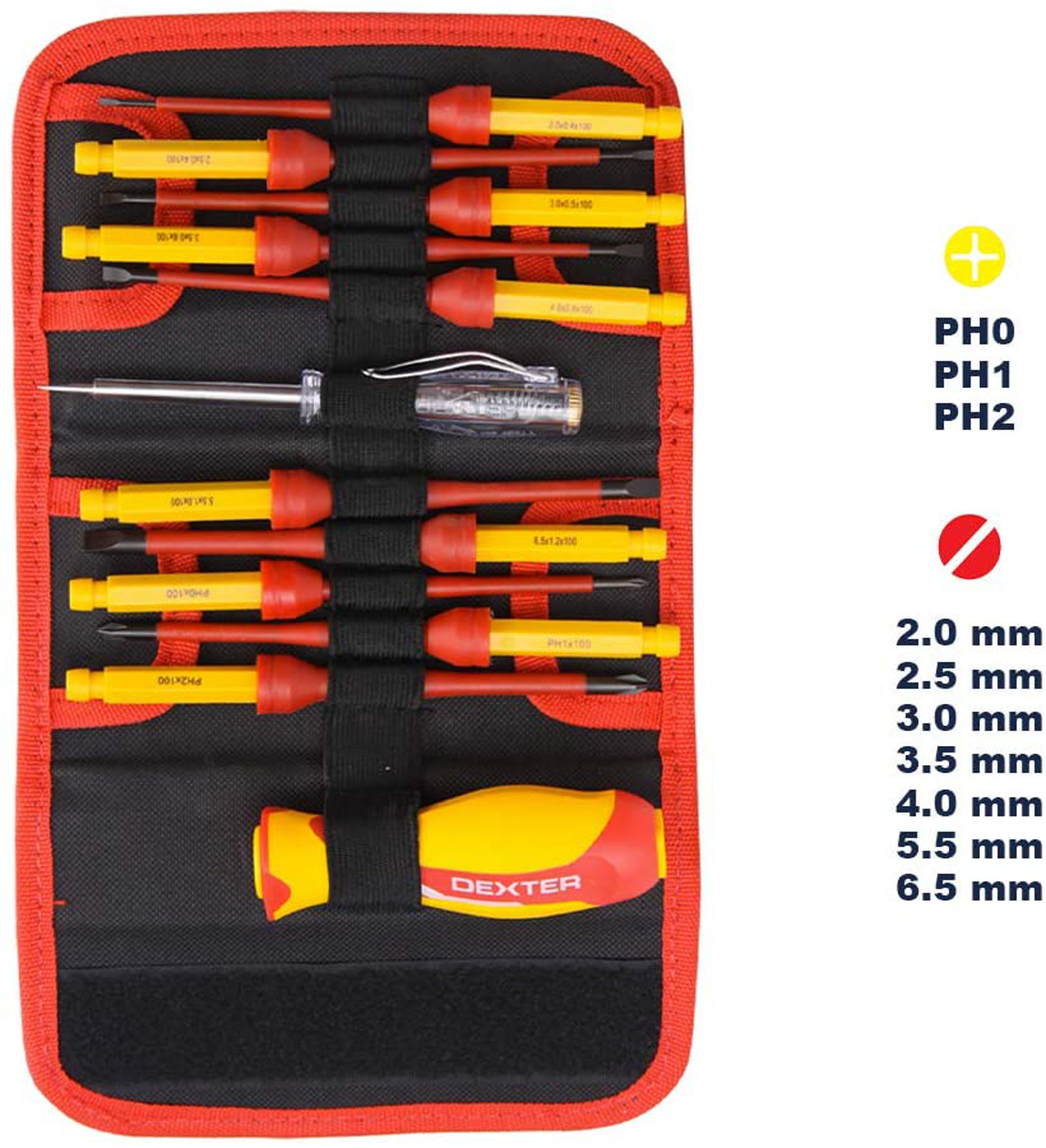 Zestaw izolowanych wkrętaków 12 szt. Dexter - 2