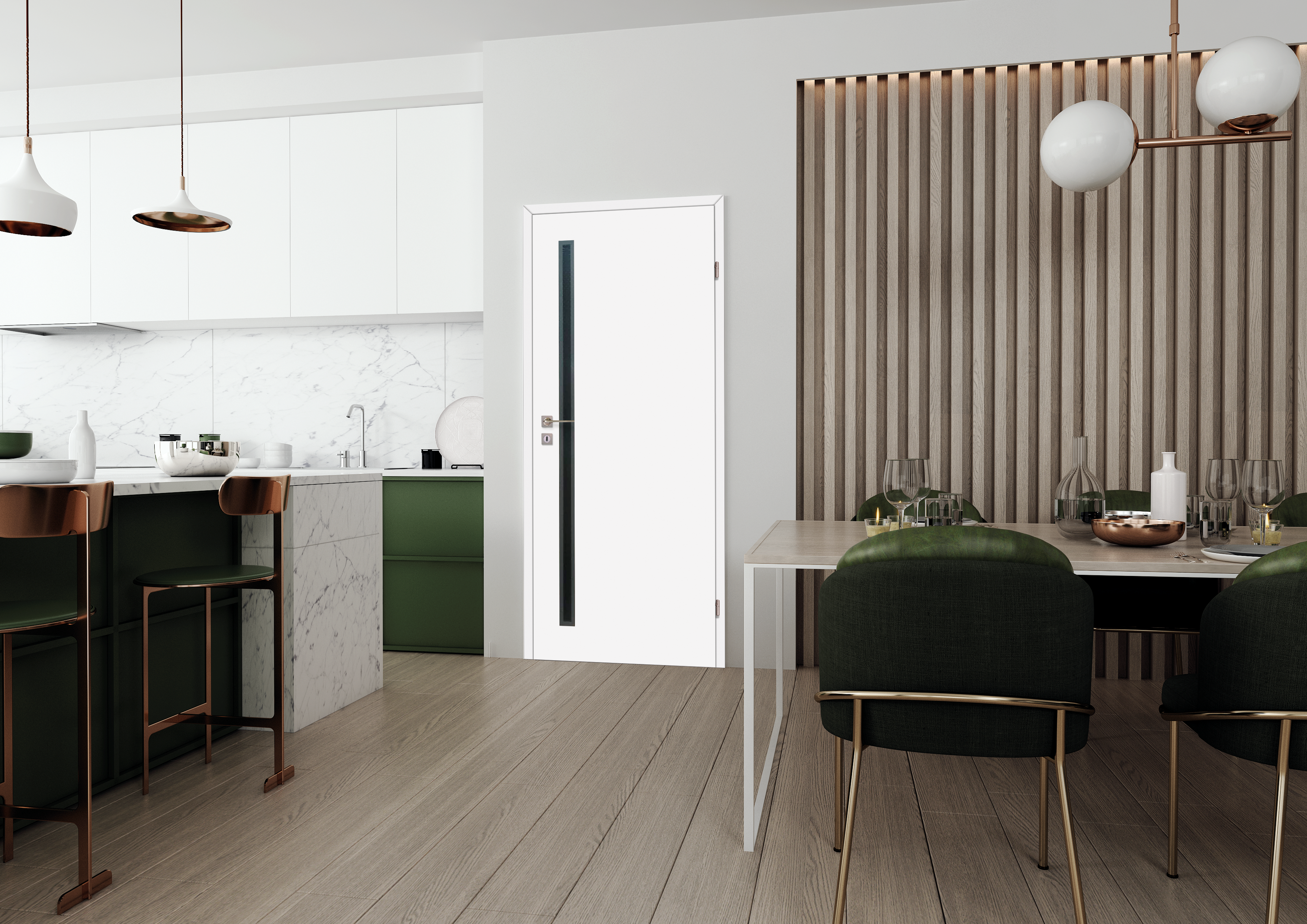 Drzwi wewnętrzne pokojowe Acri Białe 70 prawe Voster - 2