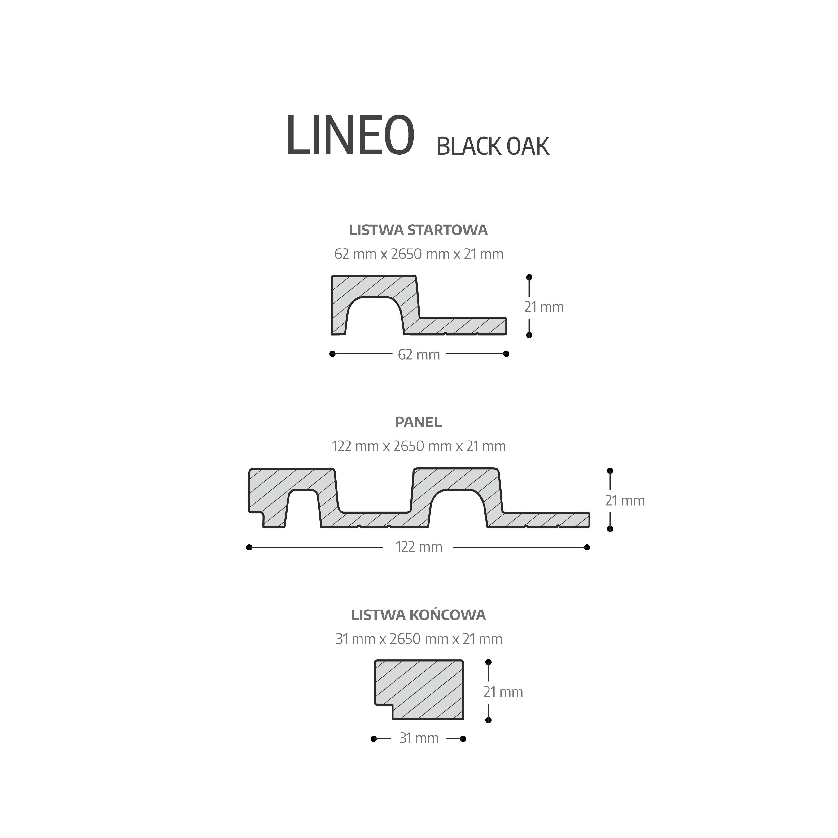 Panele lamele ścienne winylowe PCV dekoracyjne Lineo Black Oak Fllow - 5