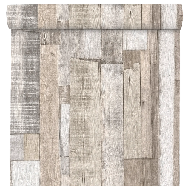 Tapeta Deska imitacja 203714 szara papierowa