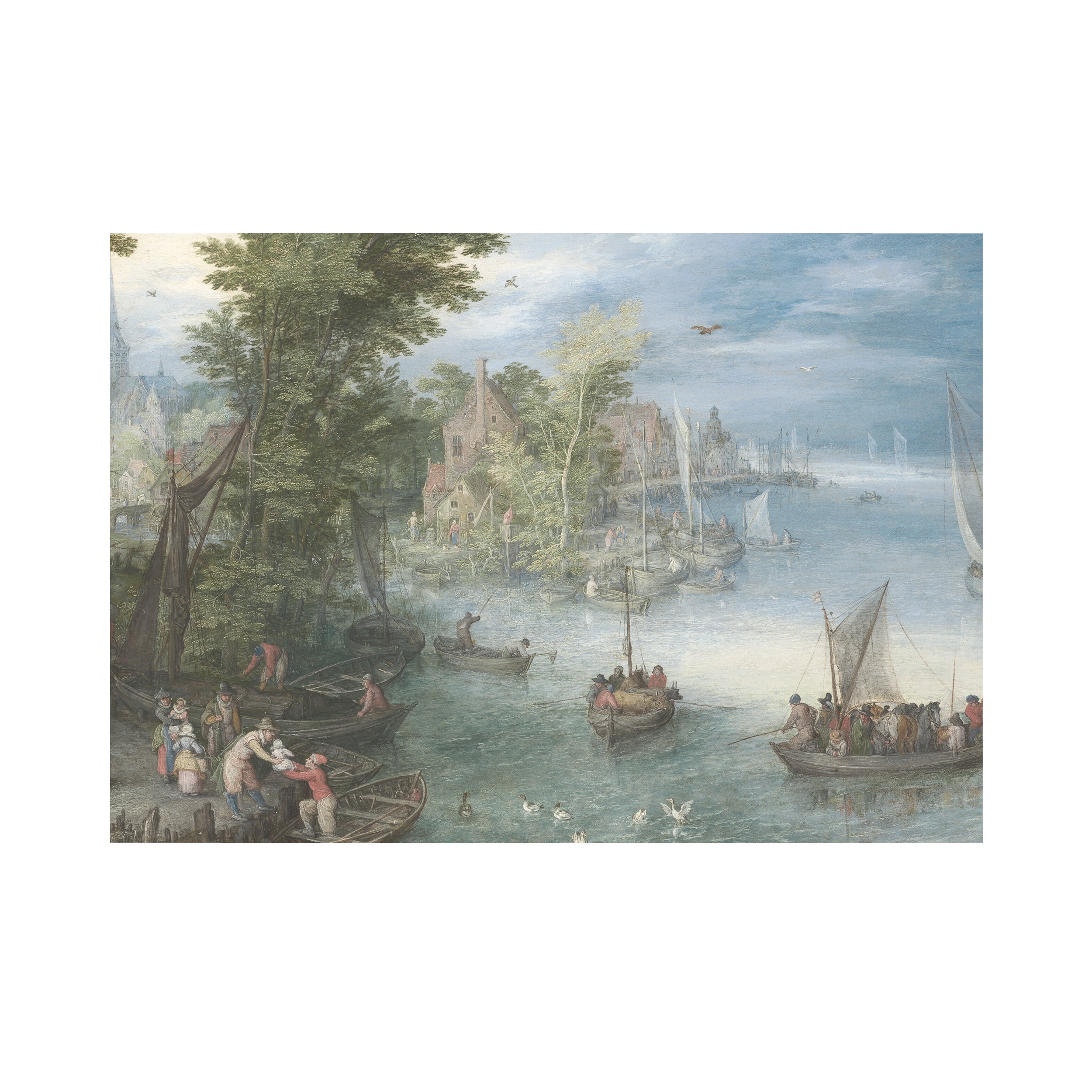 Mural Haga pejzaż portowy 400 x 280 cm struktura płótna