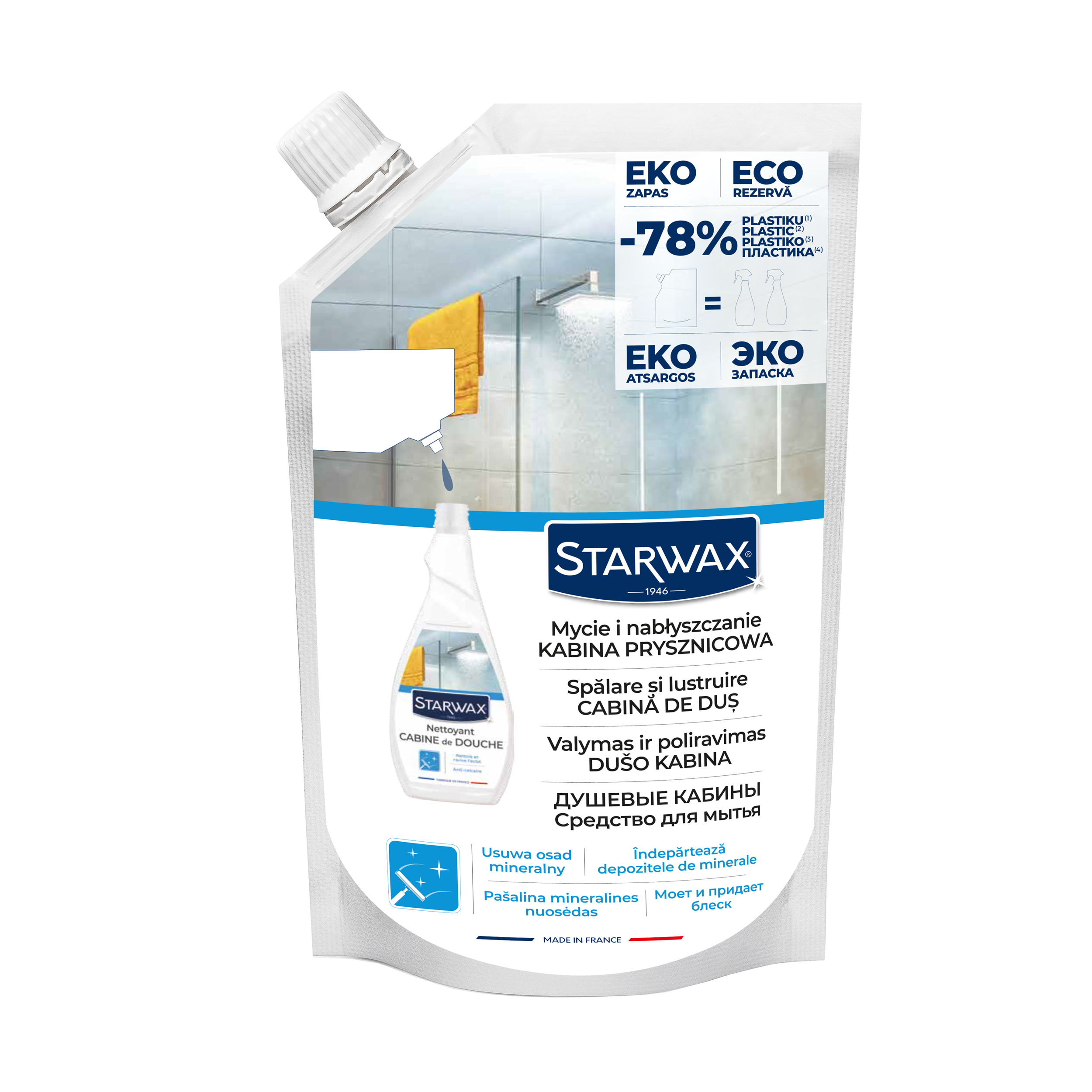 Środek do czyszczenia kabin prysznicowych refill 1 l Starwax
