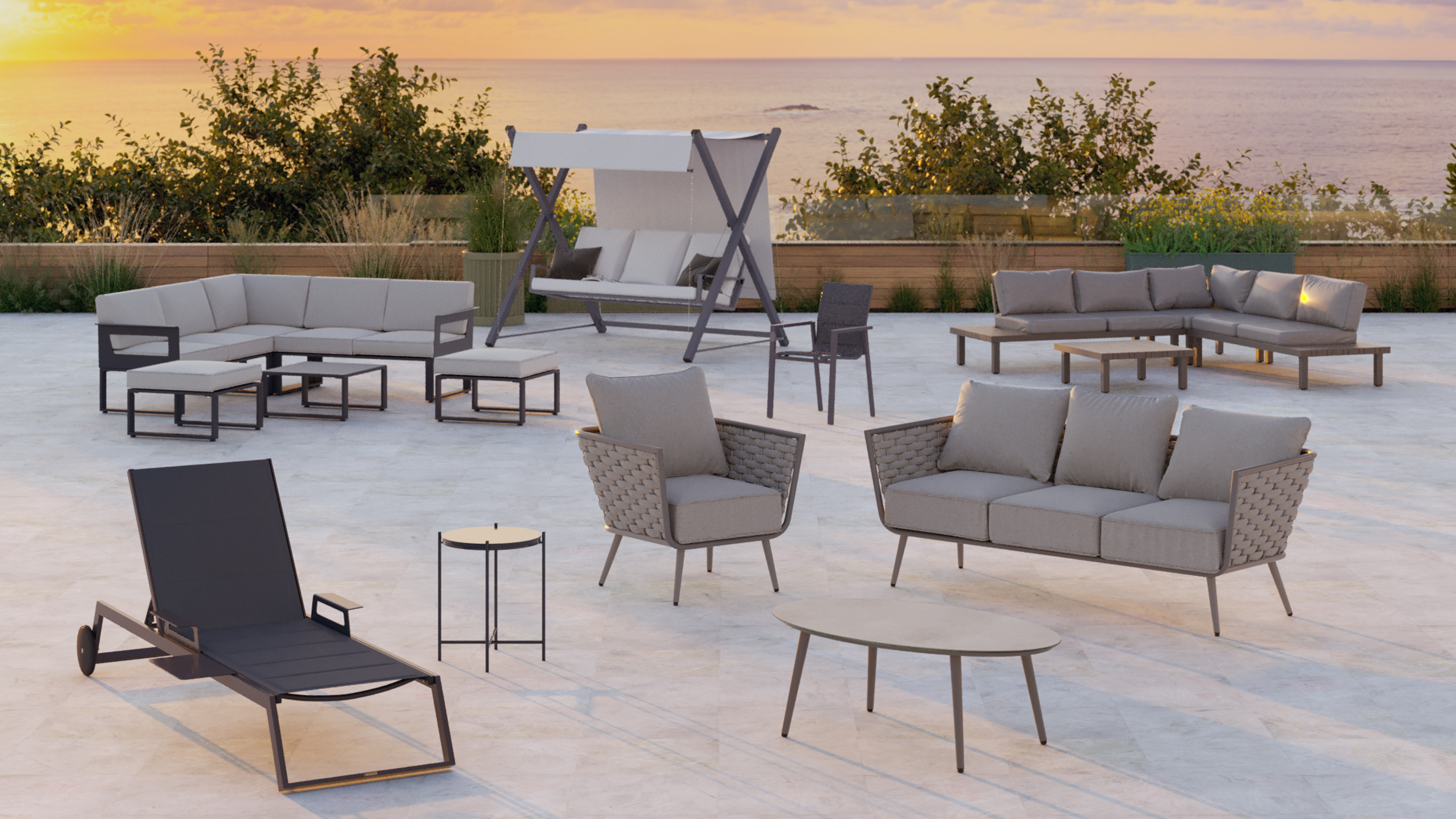 Meble ogrodowe zestaw Odyssea szare Naterial - 20