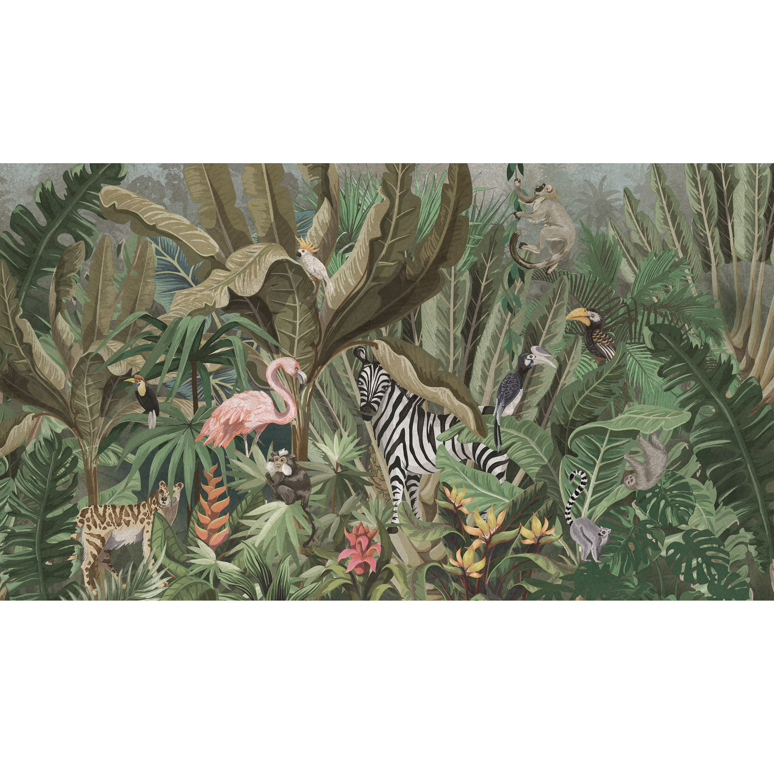 Mural Exotic egzotyczna dżungla 500 x 280 cm delikatna struktura