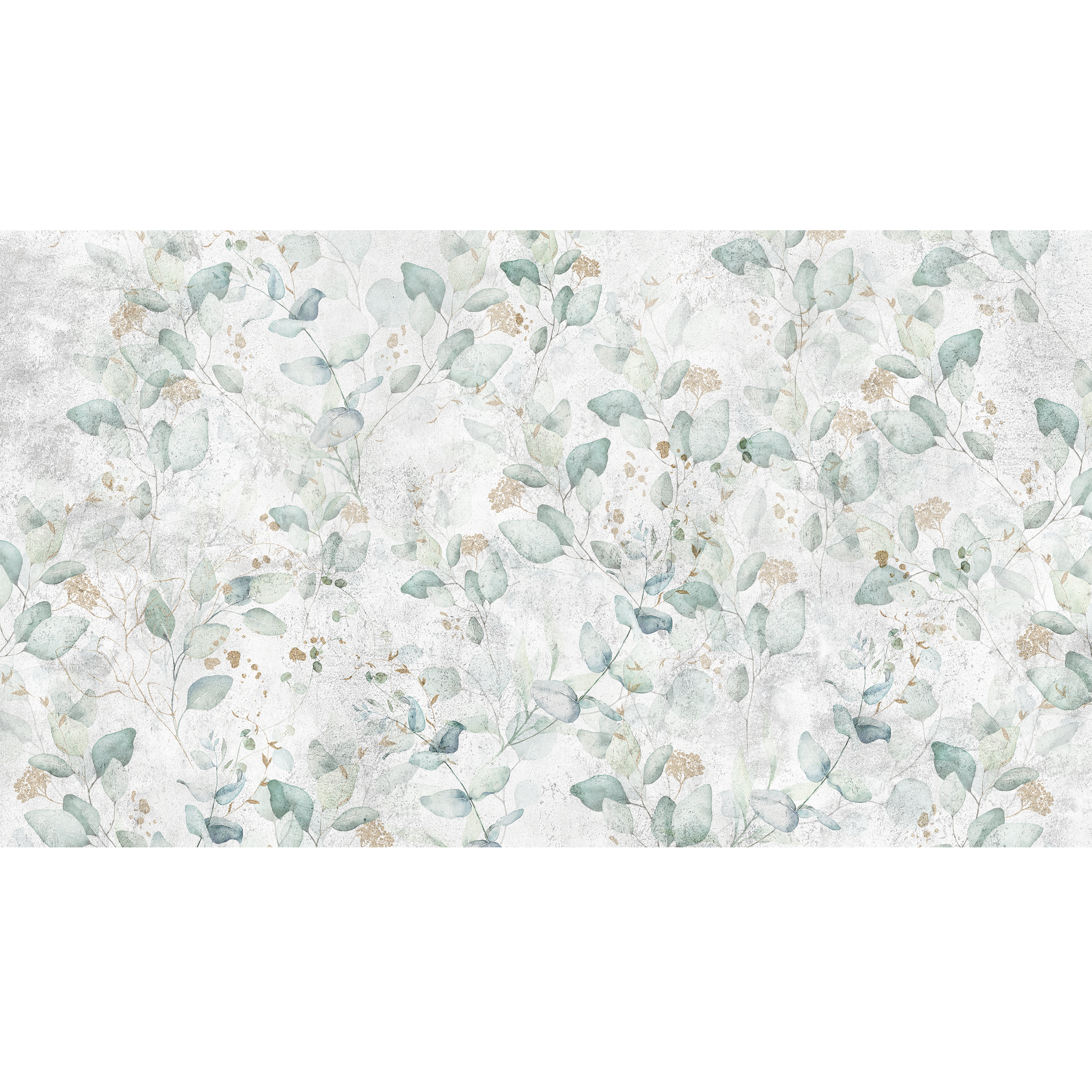 Mural Leaves listki zielony 500 x 280 cm struktura płótna