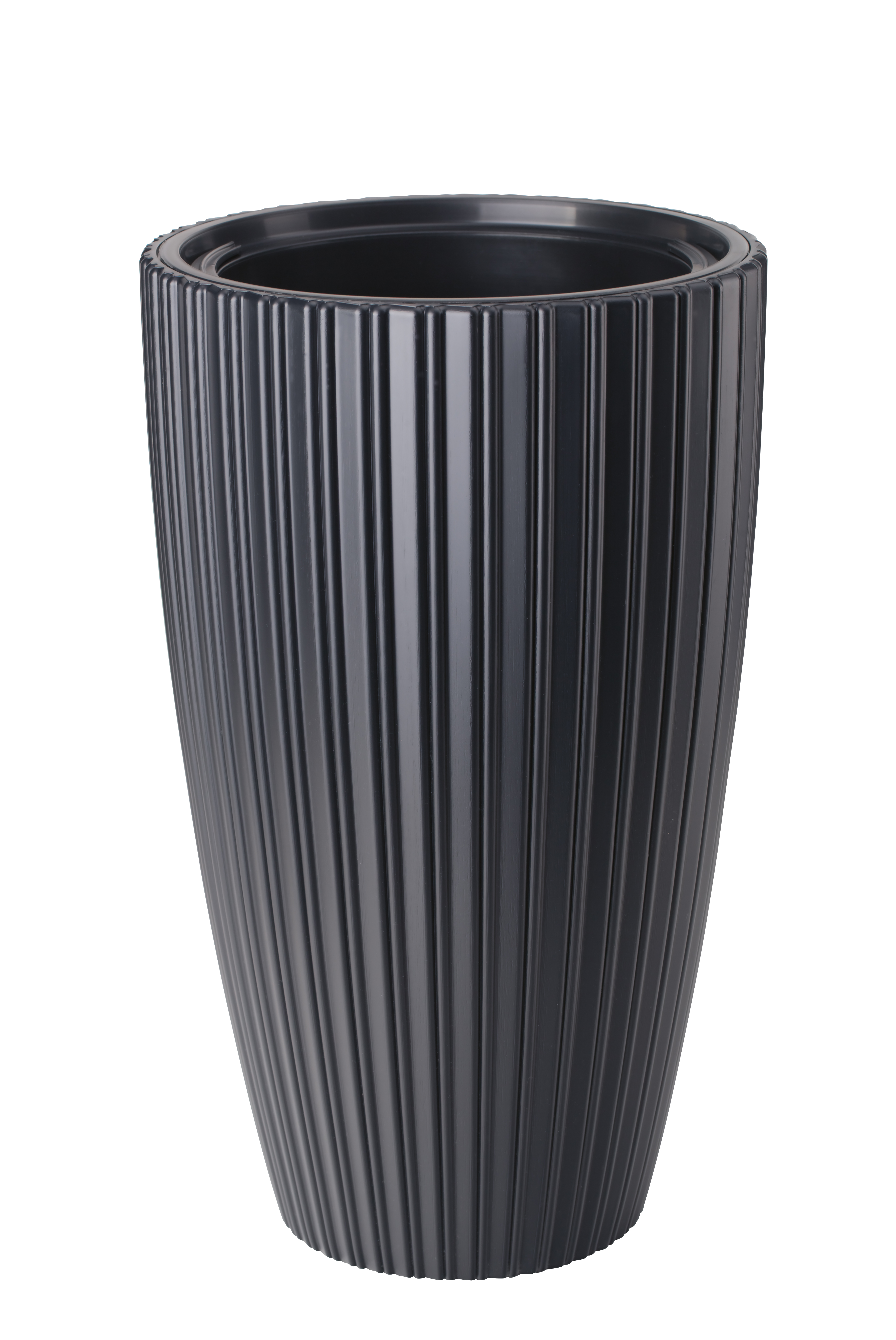 Donica wysoka Mika Slim śr.30 cm czarna Form-Plastic