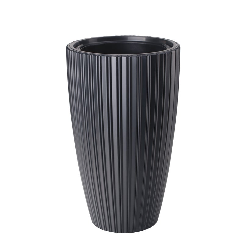 Donica wysoka Mika Slim śr.30 cm czarna Form-Plastic