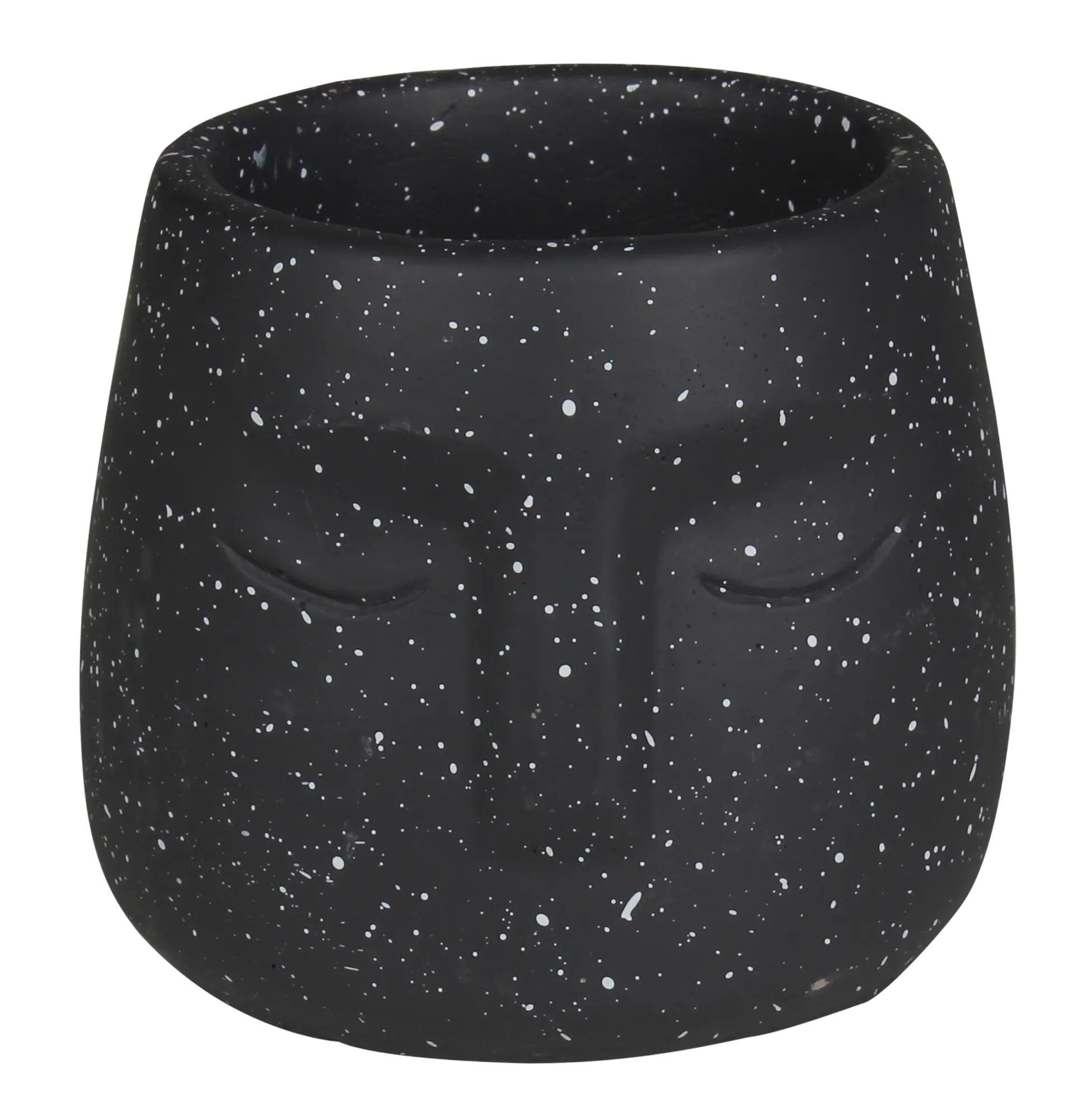 Osłonka doniczki cementowa Lone Twarz 11cm boho aztec antracyt