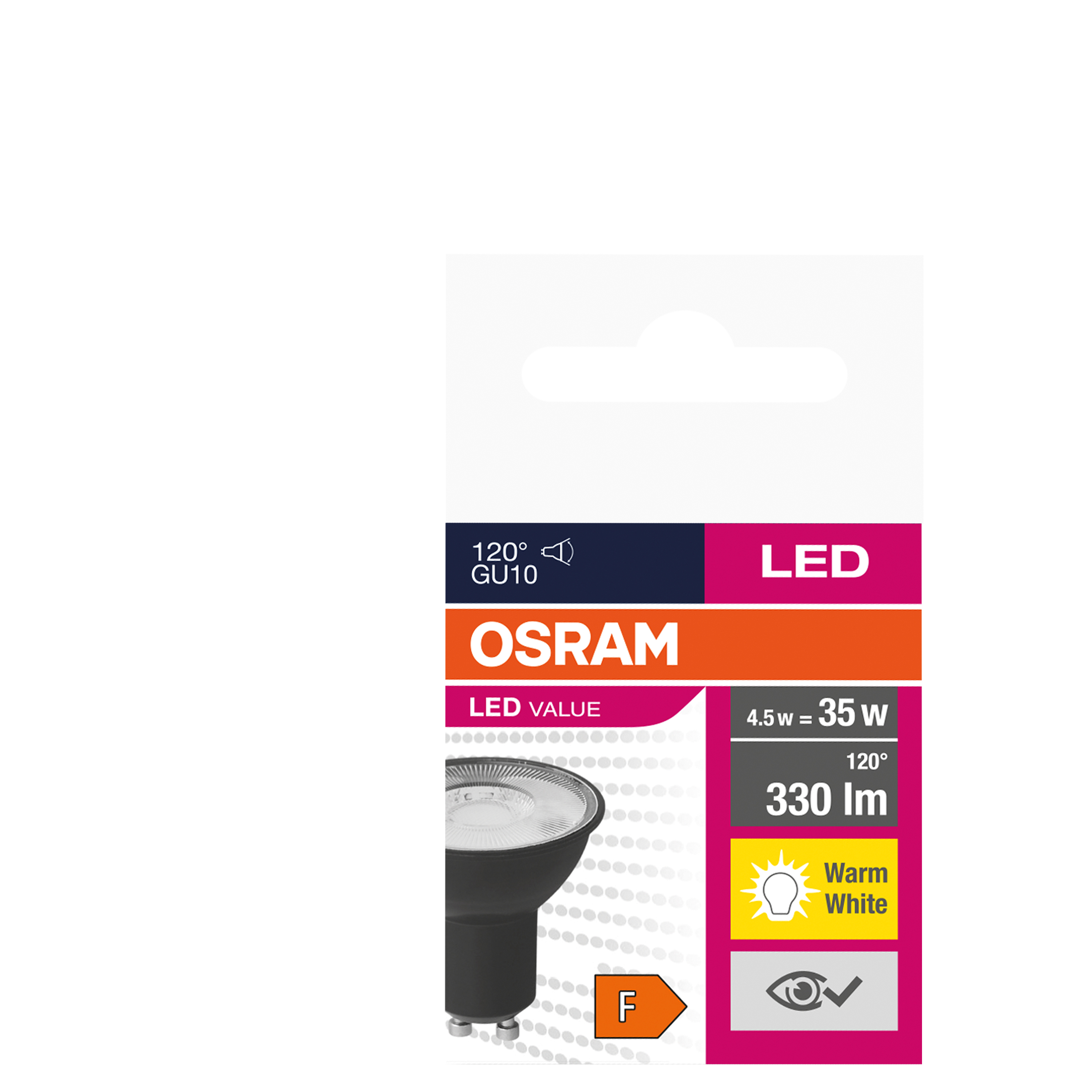 Żarówka LED GU10 4,5 W = 35 W 330 lm Ciepła biel Osram - 5