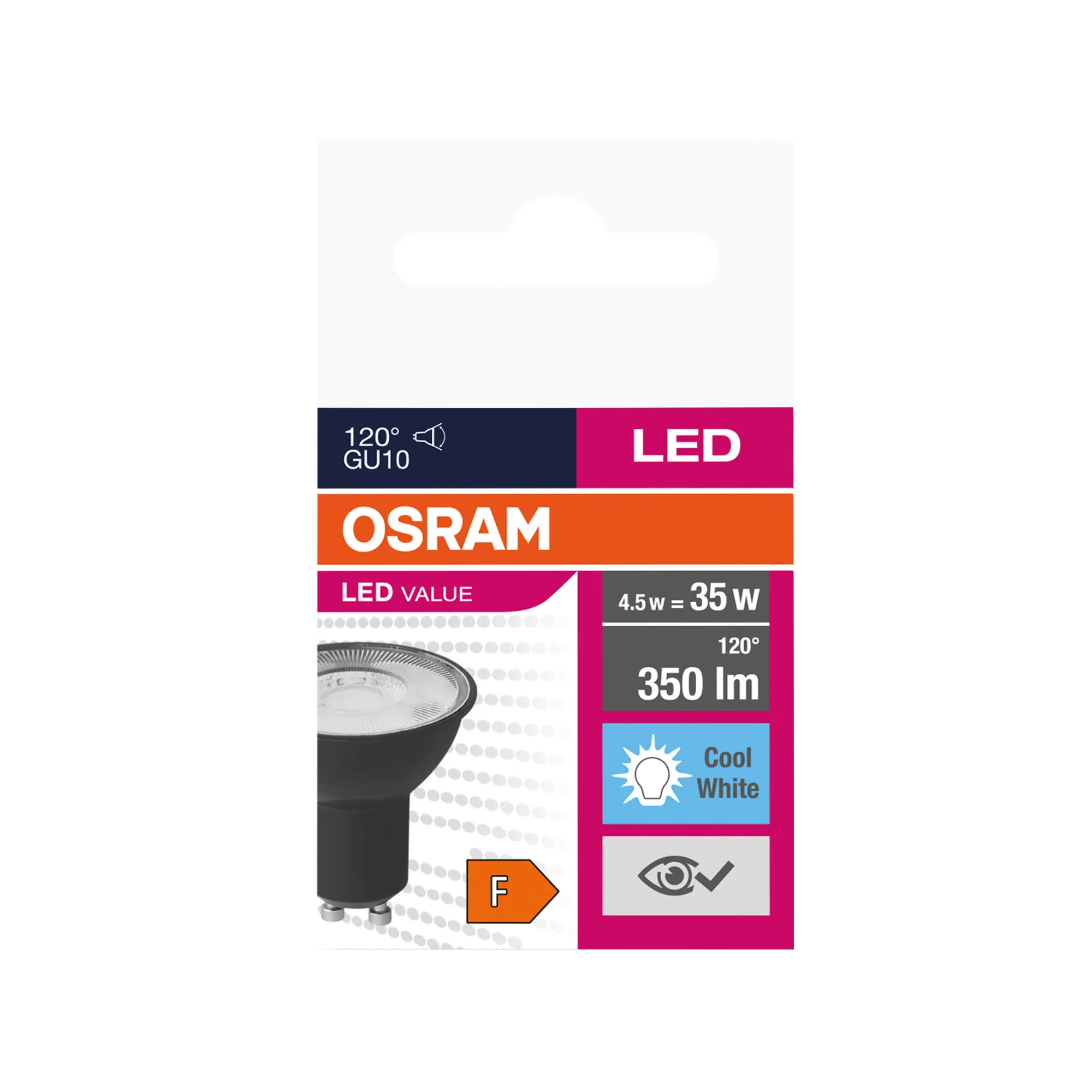 Żarówka LED GU10 4,5 W = 35 W 350 lm Neutralna biel Osram - 5