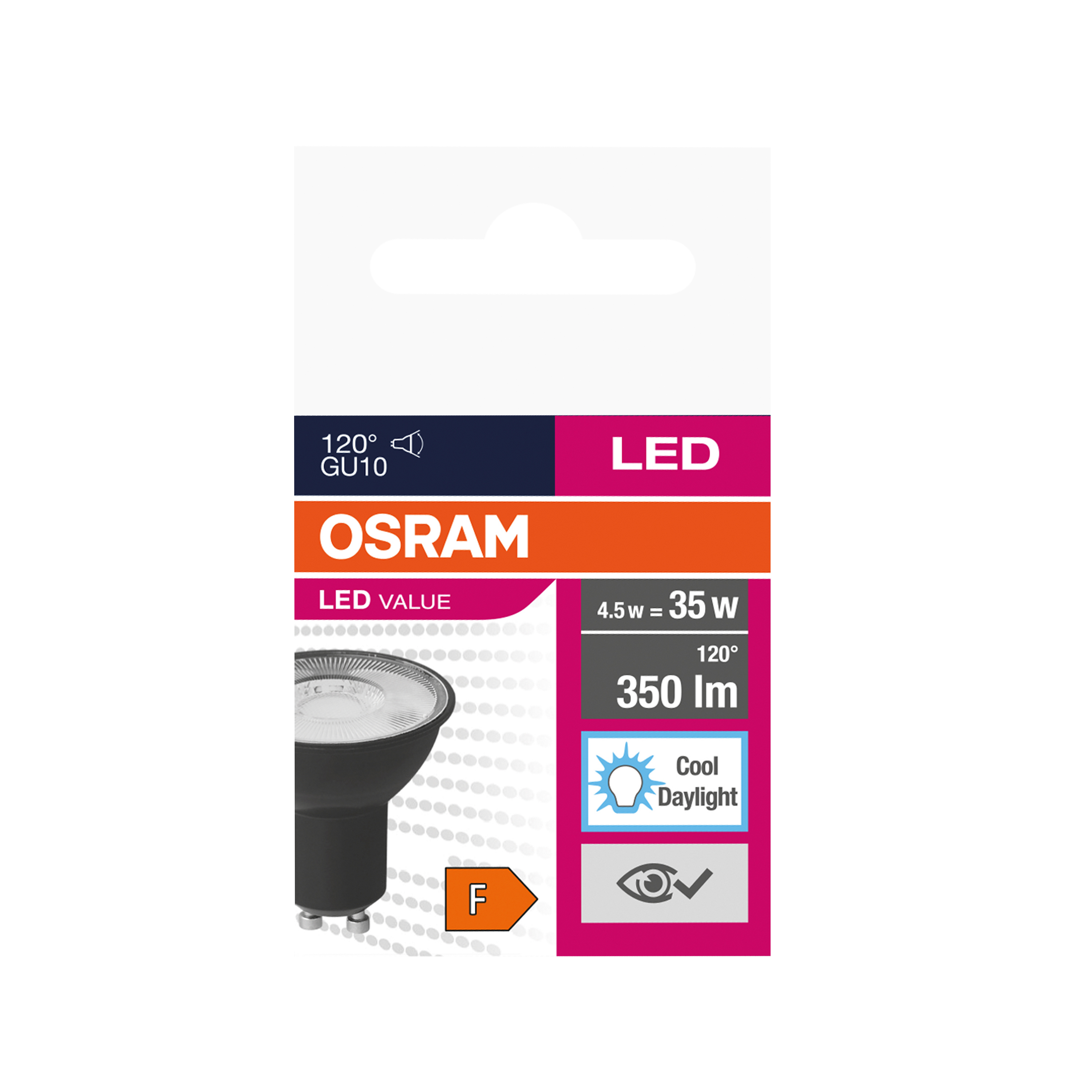 Żarówka LED GU10 4,5 W = 35 W 350 lm Zimna biel Osram - 5