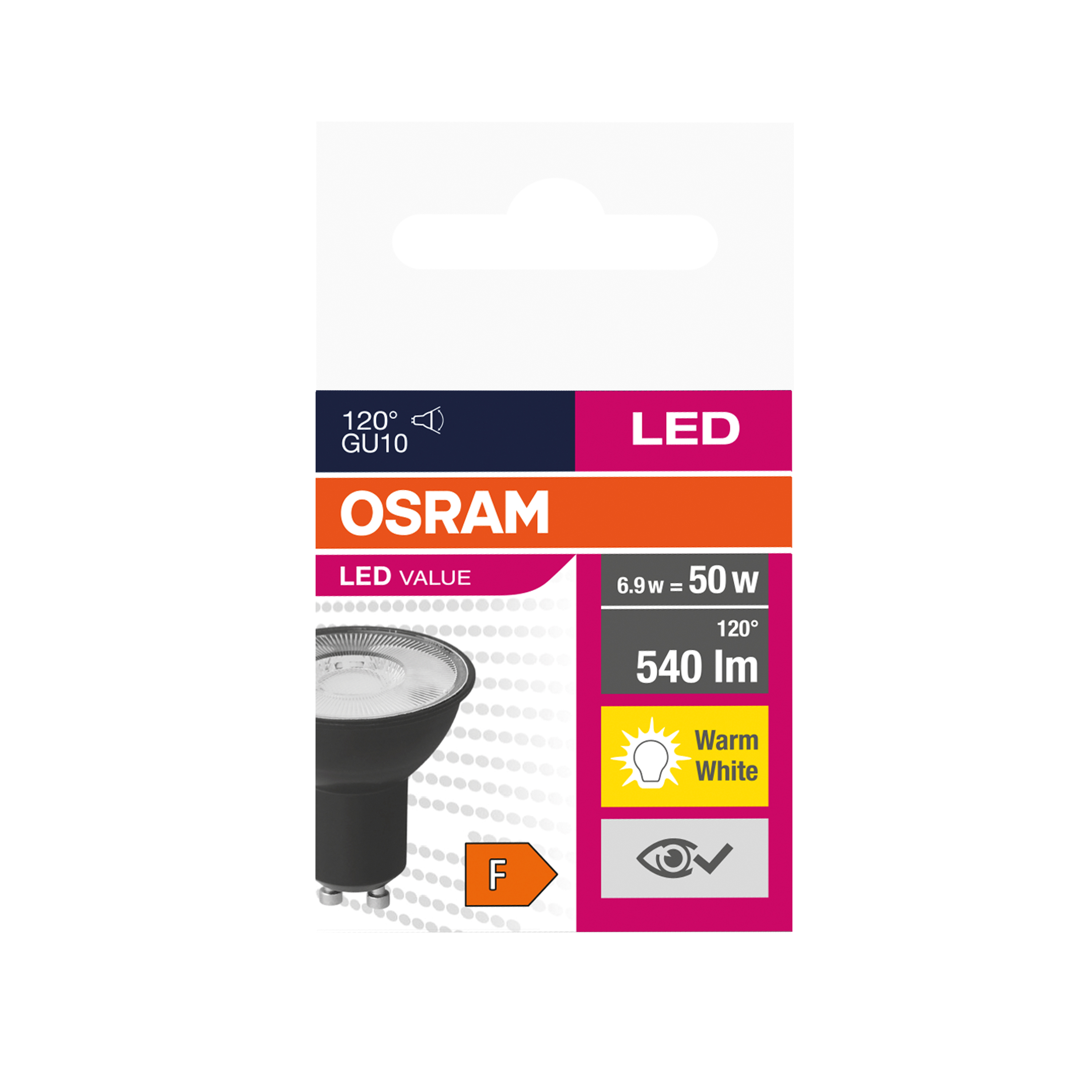 Żarówka LED GU10 6,9 W = 50 W 540 lm Ciepła biel Osram - 5