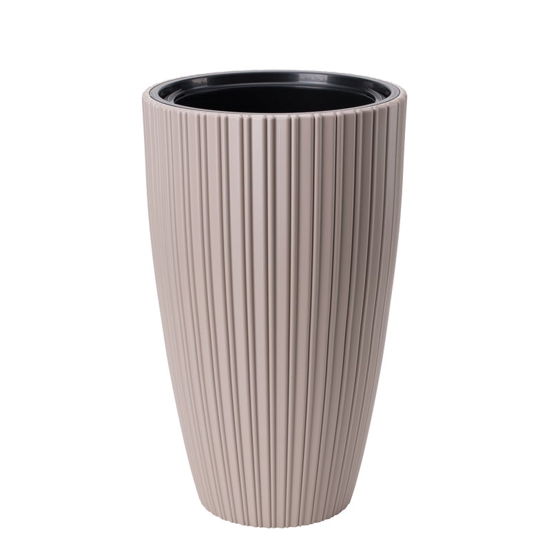 Donica wysoka Mika Slim śr.30 cm szaro-beżowa Form-Plastic