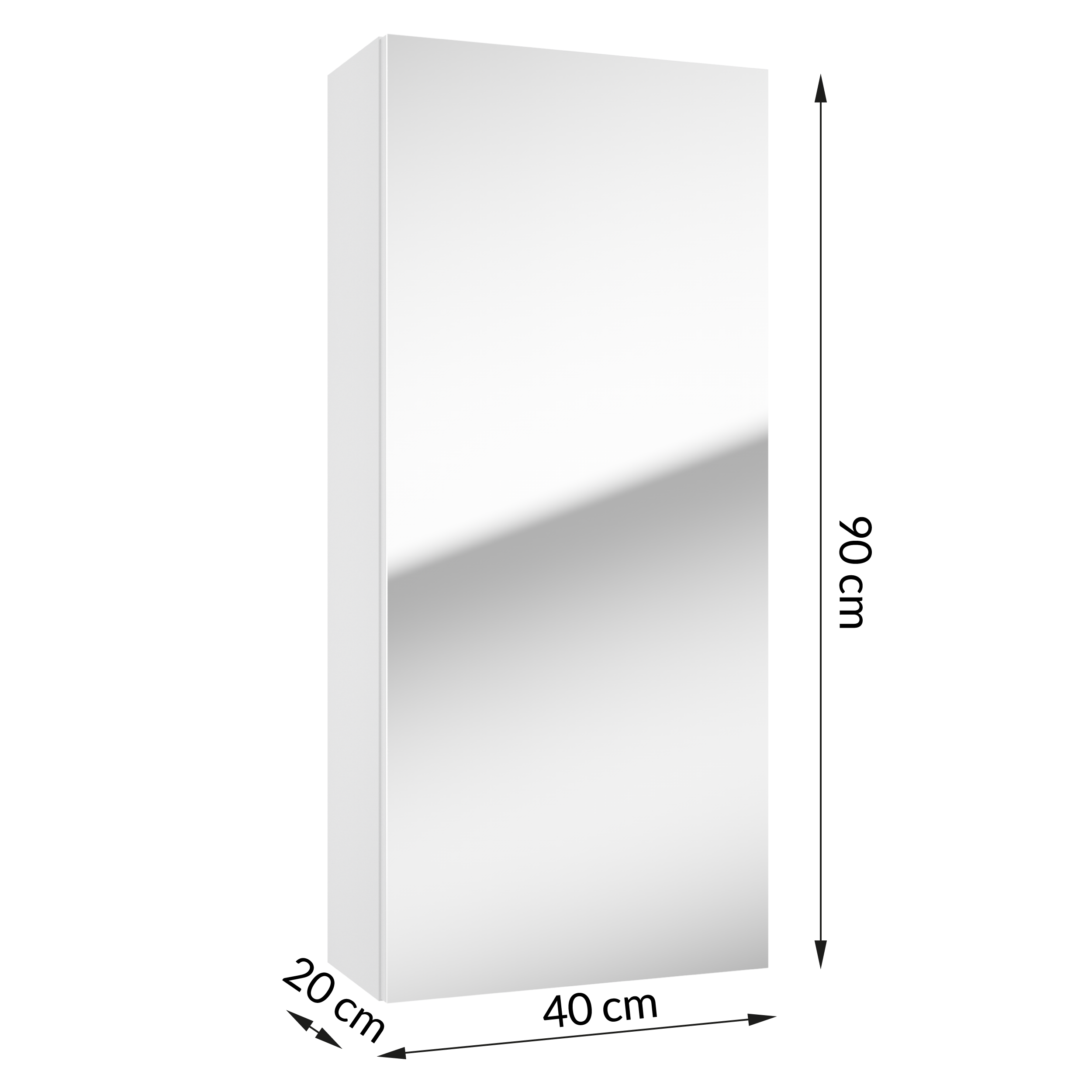 Szafka łazienkowa z lustrem bez oświetlenia Duo 40x20.4x90 cm Defra - 7