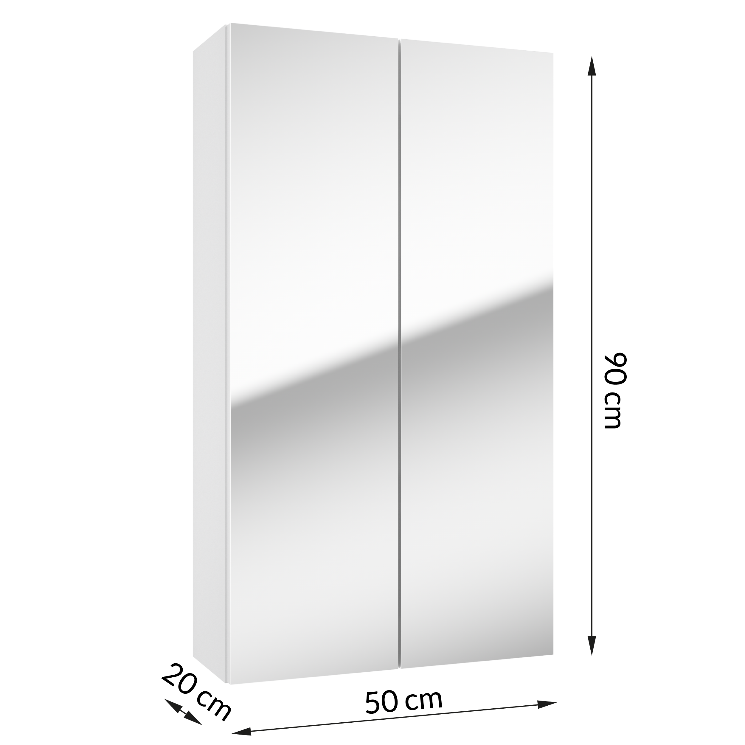 Szafka łazienkowa z lustrem bez oświetlenia Duo 50x20.4x90 cm Defra - 6