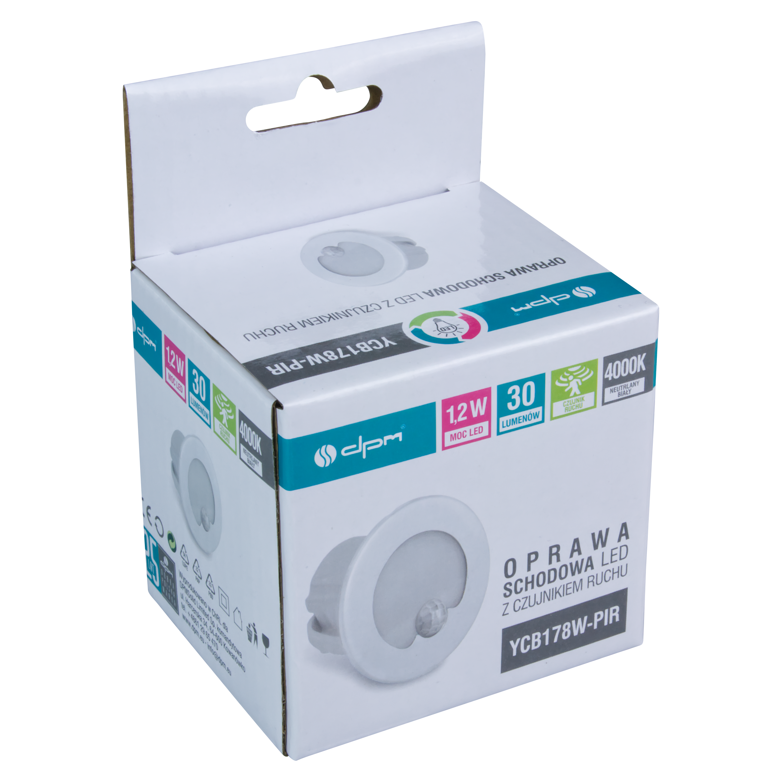 Oprawa schodowa biała IP20 30 lm LED DPM - 5