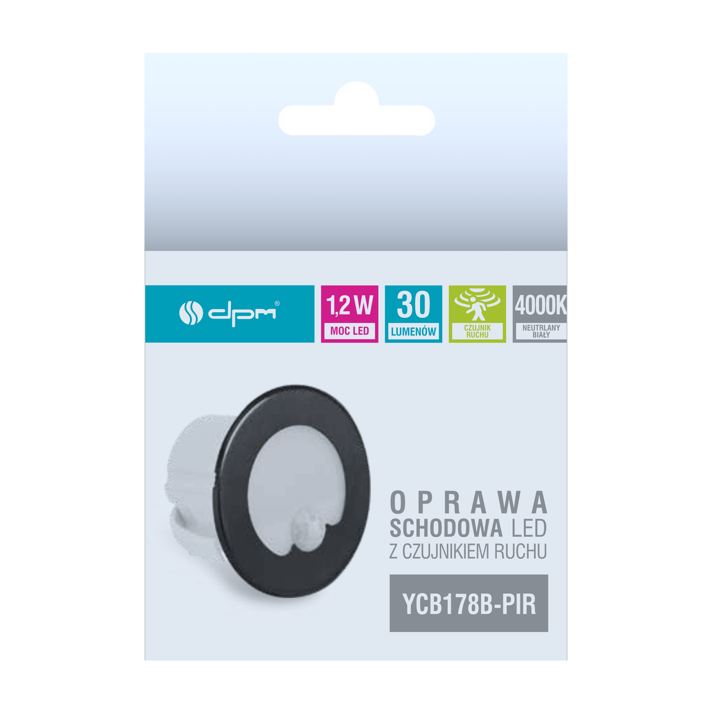 Oprawa schodowa czarna okrągła 7.8 cm IP20 30 lm LED DPM - 5